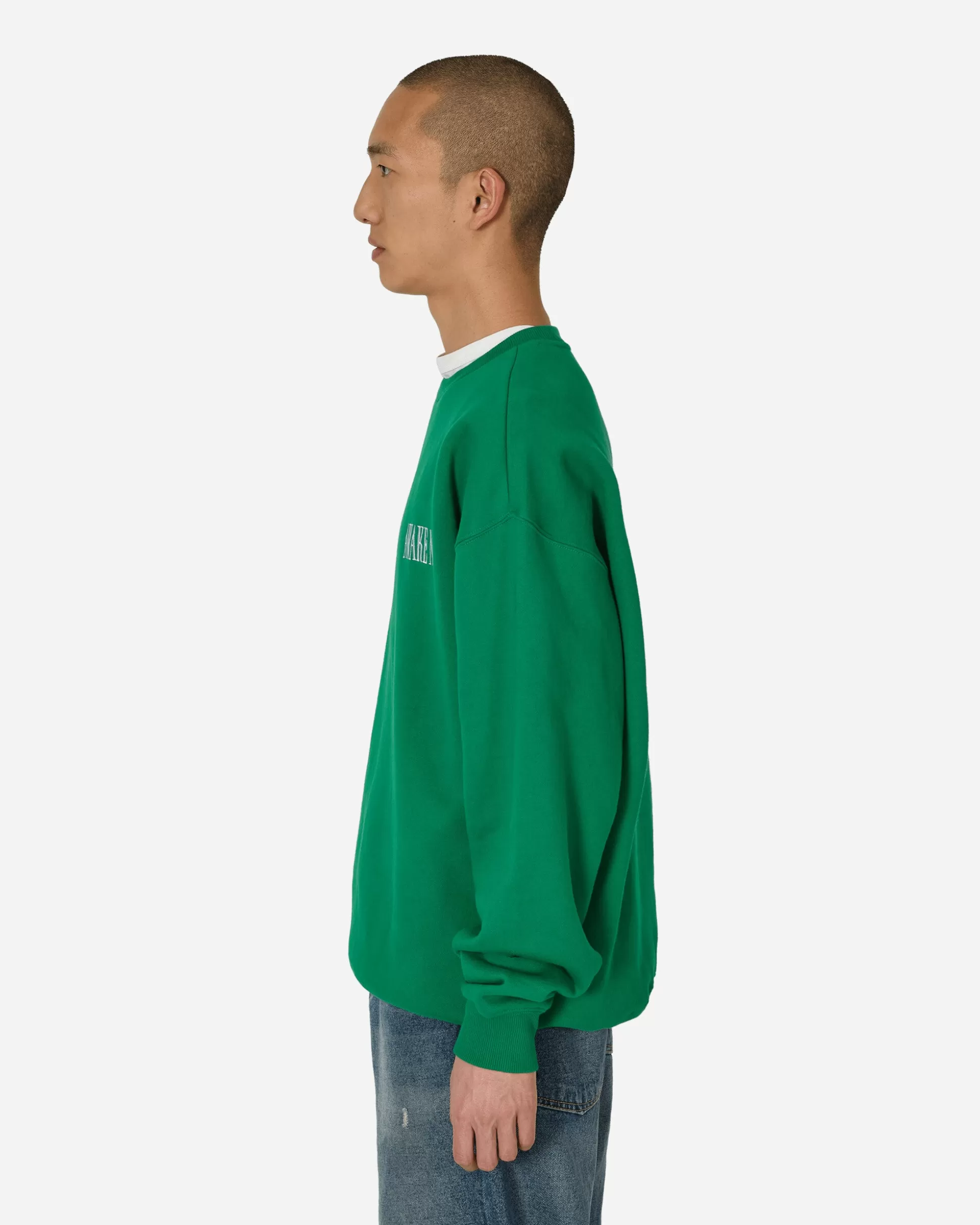 Awake NY Logo Crewneck Sweatshirt Green Online