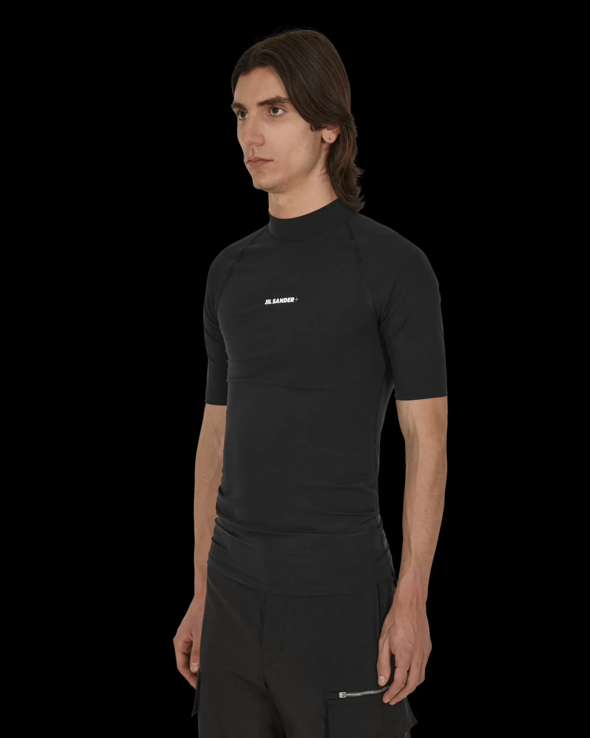 Jil Sander Logo Rash Guard Black Best