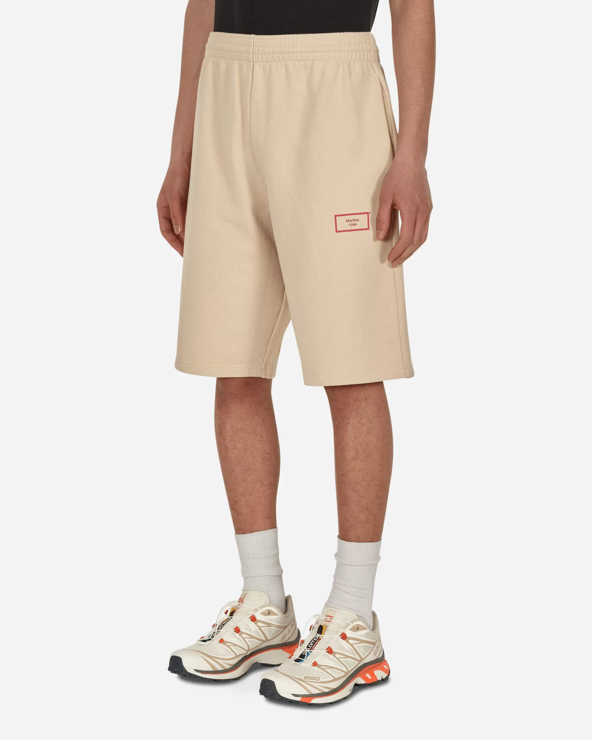 Martine Rose Logo Wide Leg Shorts Beige Store