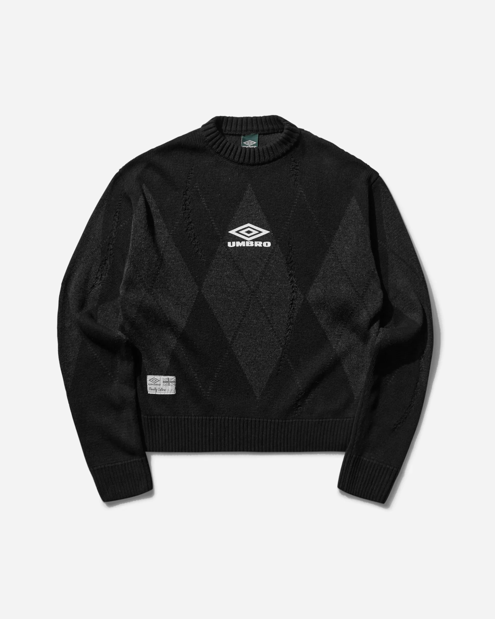 Umbro Men's Argyle Sweater Black Fashion