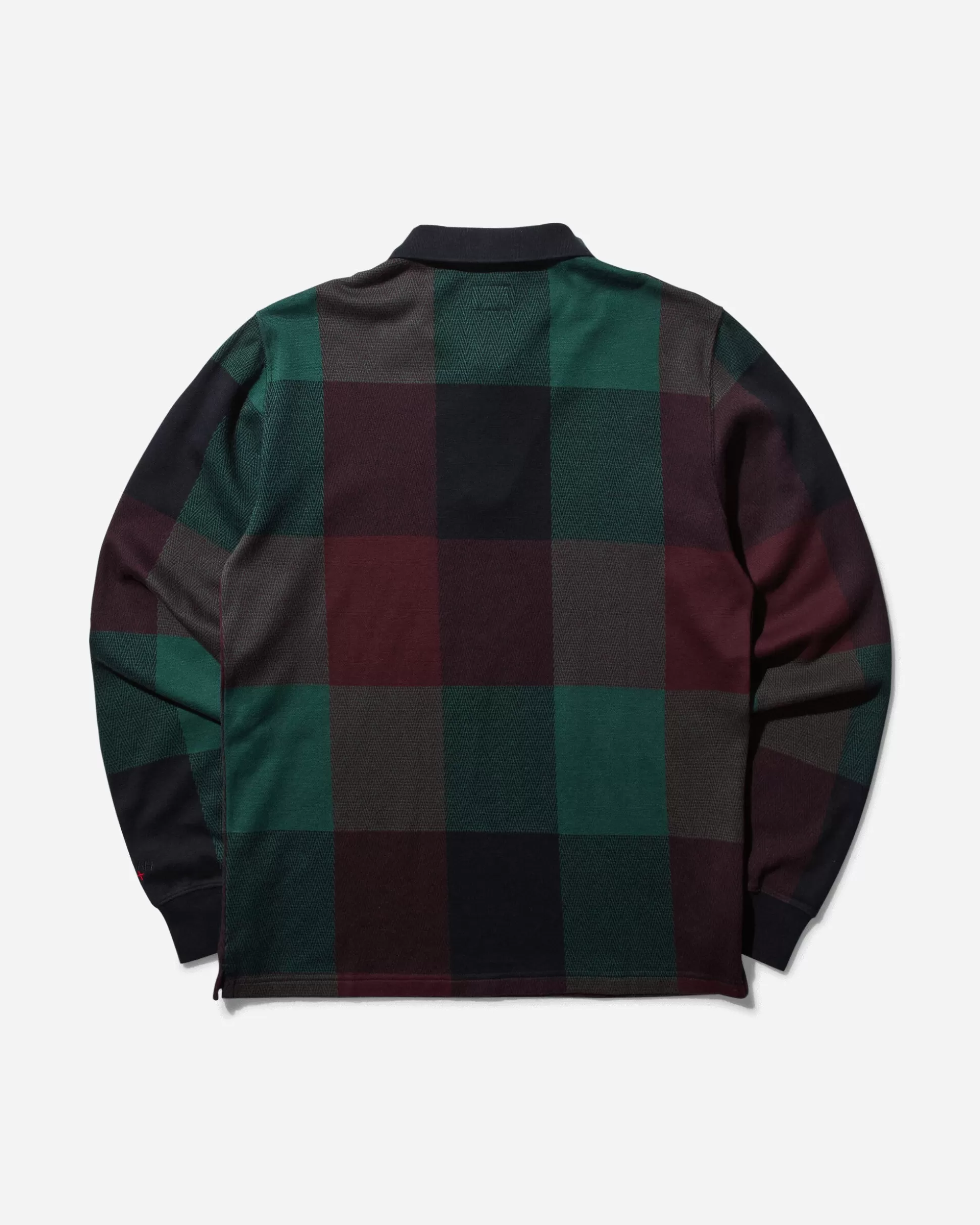 Noah Men's Buffalo Plaid Zip Polo Navy / Burgundy / Green Outlet