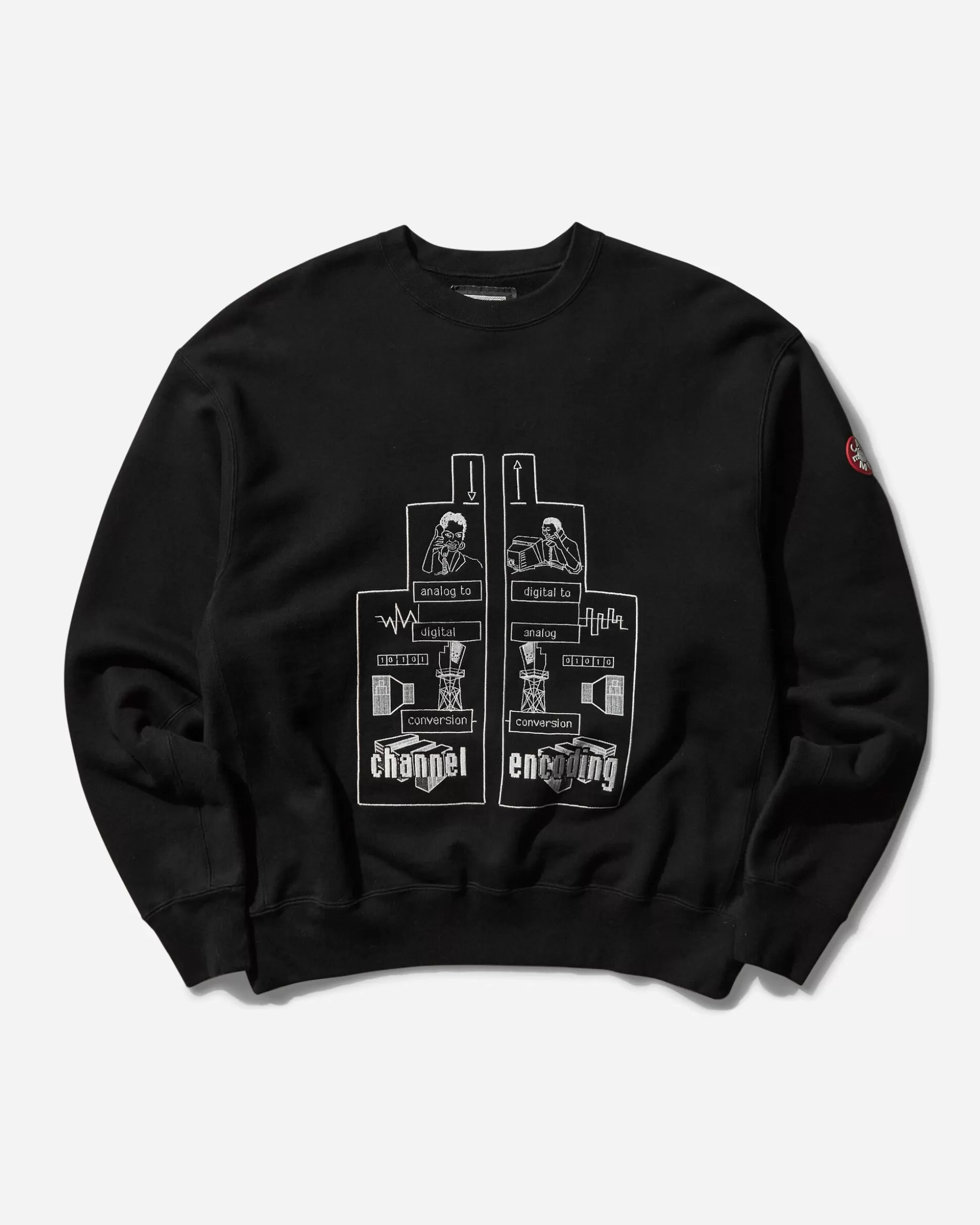 Cav Empt Men's Channel Encoding Crewneck Sweatshirt Black Fashion