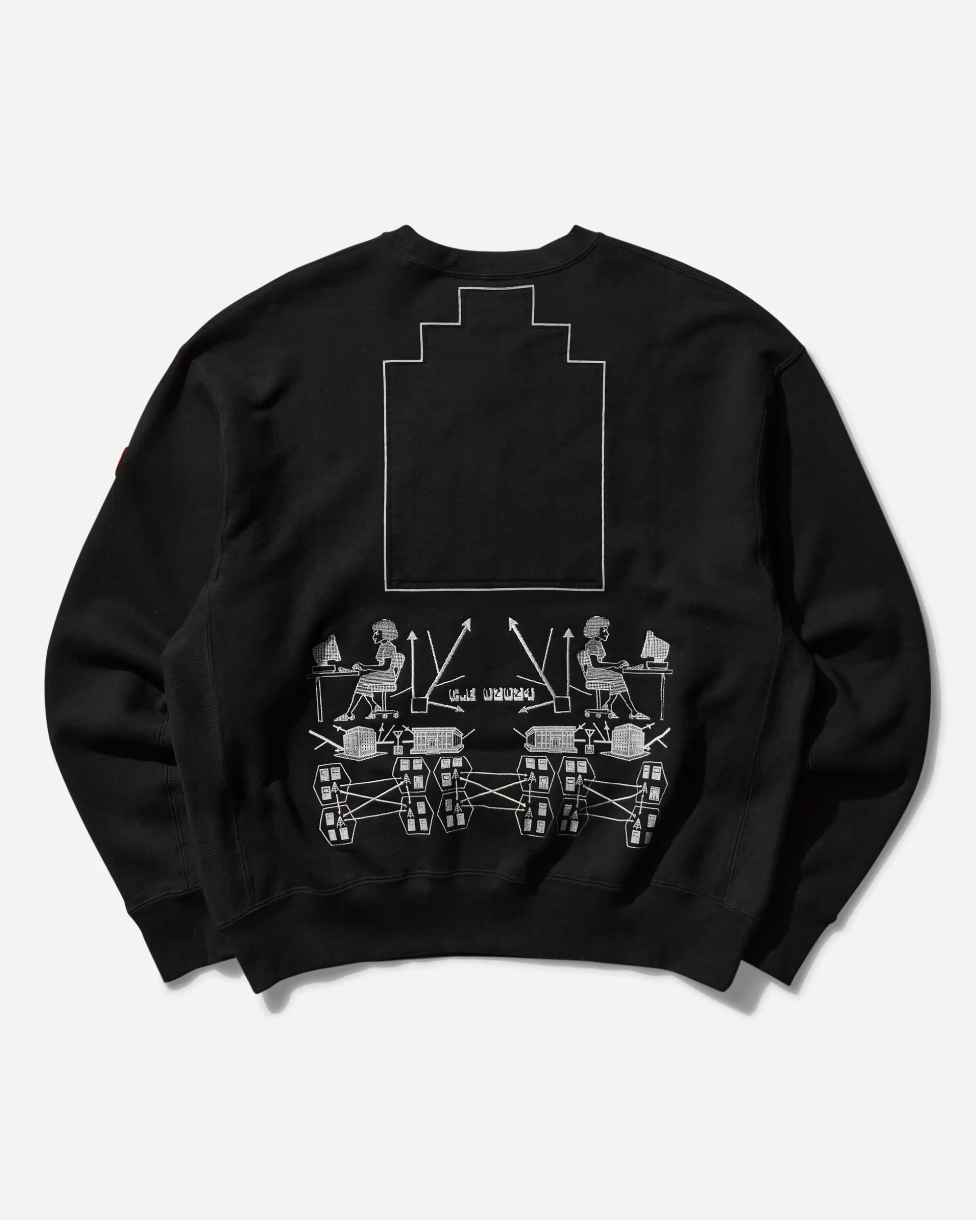 Cav Empt Men's Channel Encoding Crewneck Sweatshirt Black Fashion