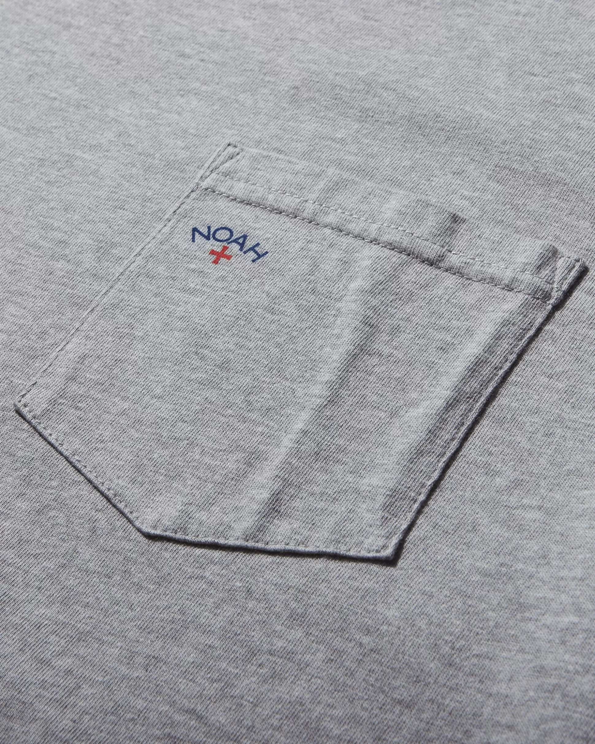 Noah Men's Core Logo Pocket Longsleeve T-Shirt Heather Grey Clearance