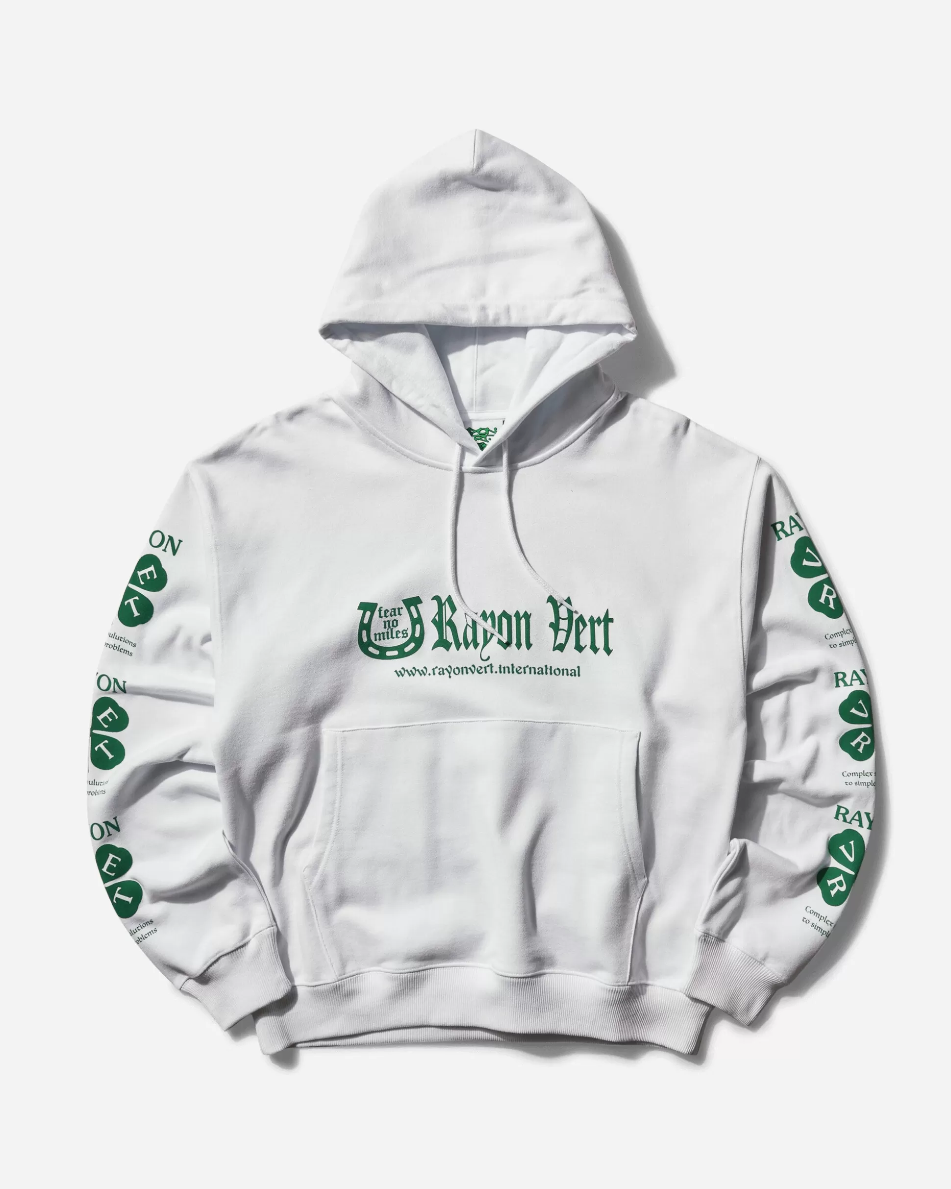 Rayon Vert Men's Fleece Pullover Hoodie Ghost White Best