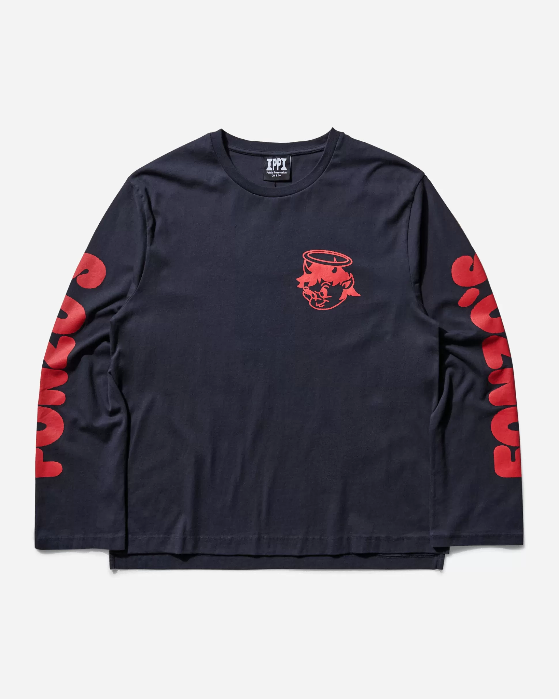 Public Possession Men's Fonzo Longsleeve T-Shirt Navy Blue Clearance