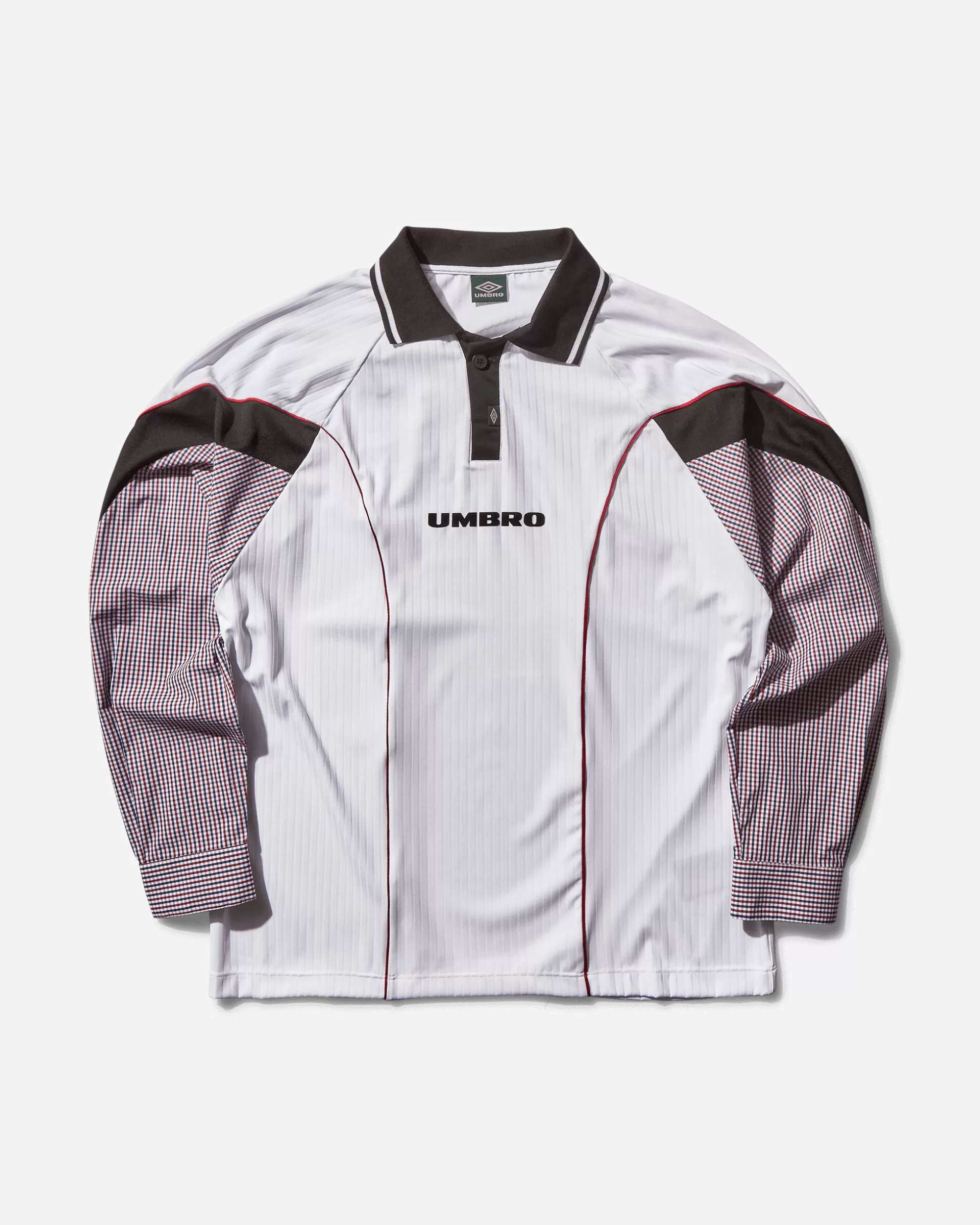Umbro Men's Gingham Cut Up Polo White Hot