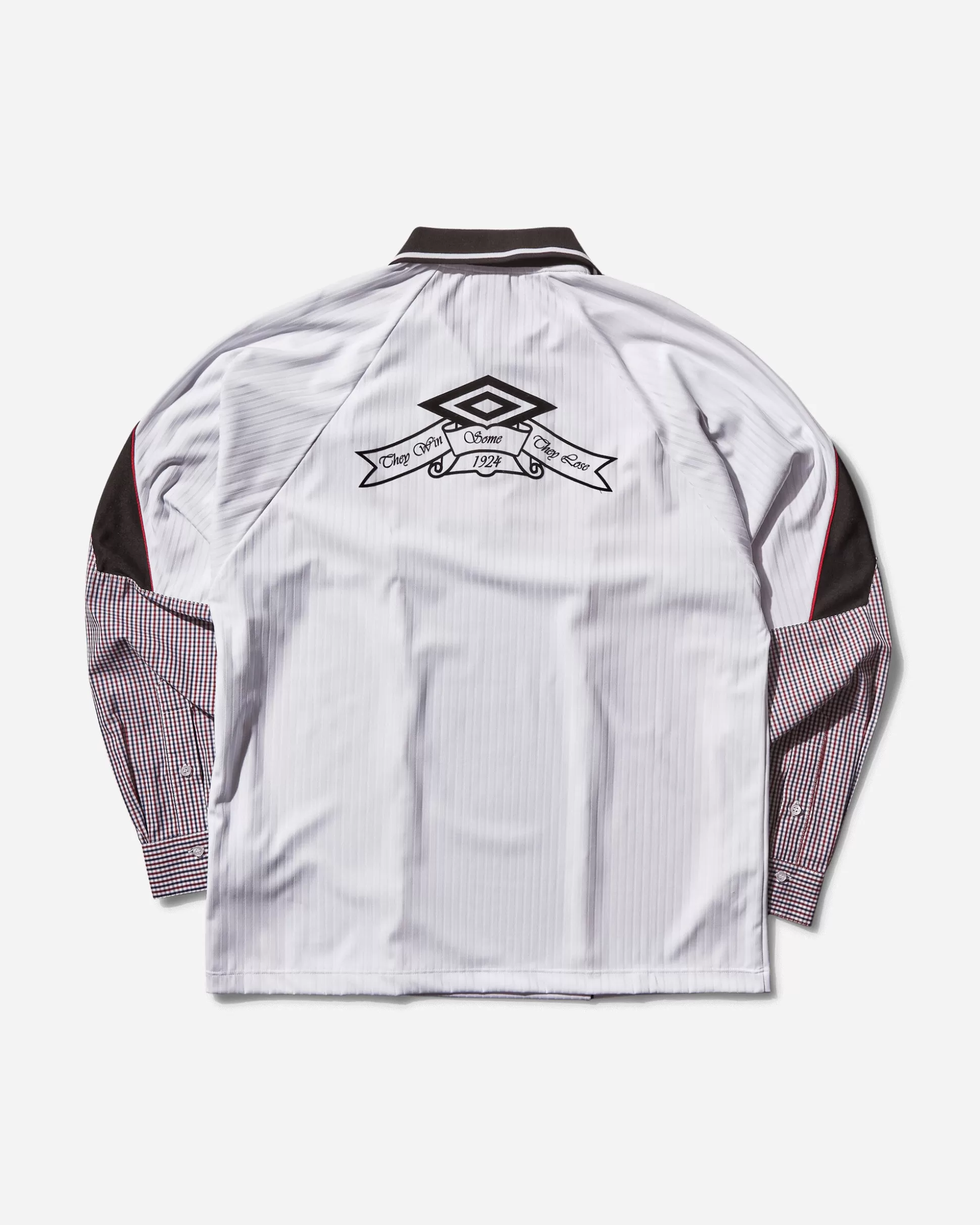 Umbro Men's Gingham Cut Up Polo White Hot