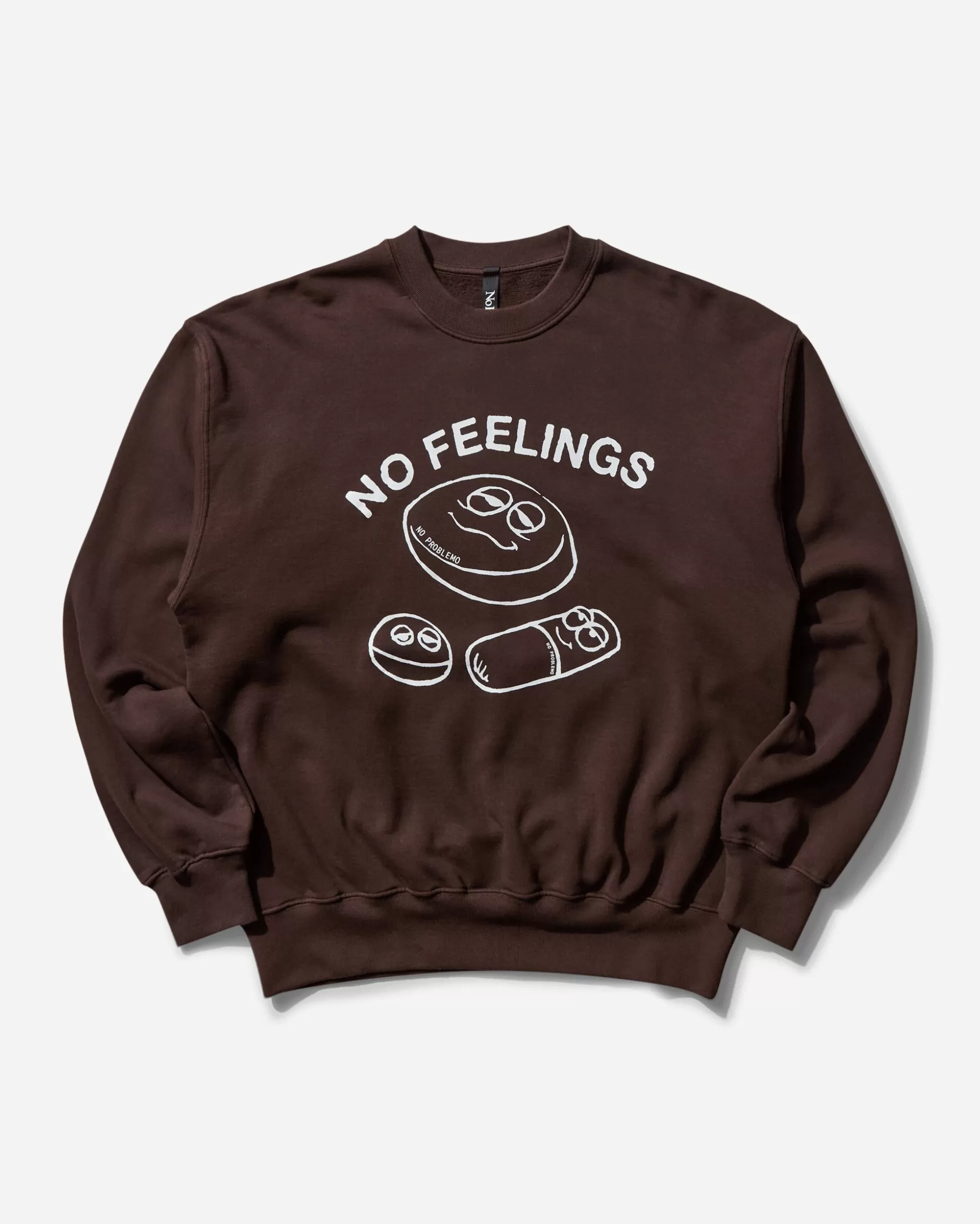 No Problemo Men's Hard Feelings Crewneck Sweatshirt Brown Fashion