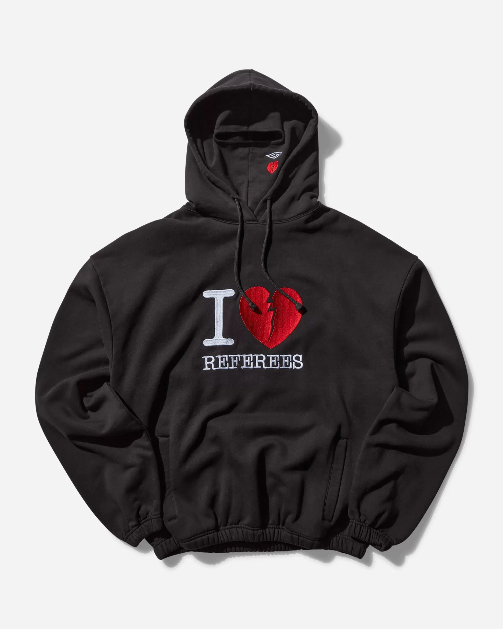 Umbro Men's I Love Referees Masked Hoodie Black Shop