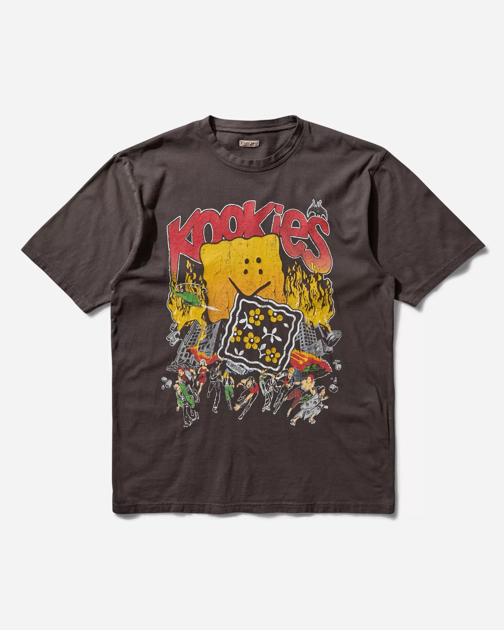 KAPITAL Men's 20/-Jersey Crew T-Shirt (Buster Peckish Bowy) Black Discount