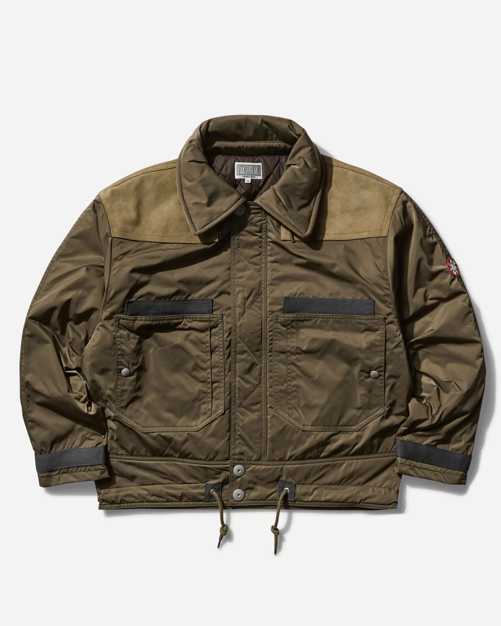 Cav Empt Men's Leather Shoulder Bomber Jacket Khaki Shop