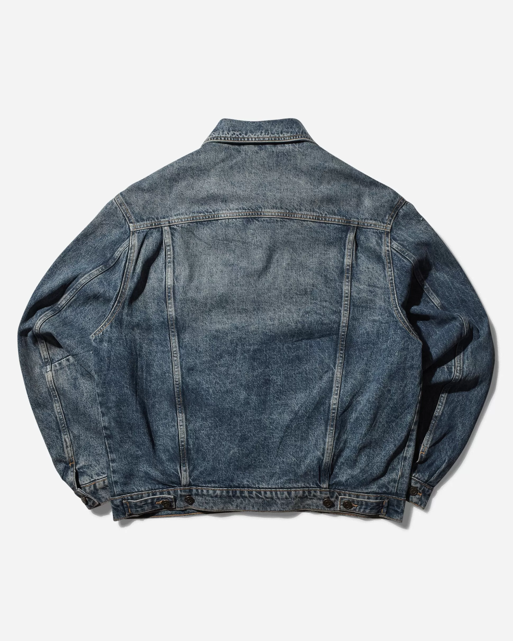 Guess USA Men's Lined Zip-Up Trucker Jacket Coated Used Indigo Online