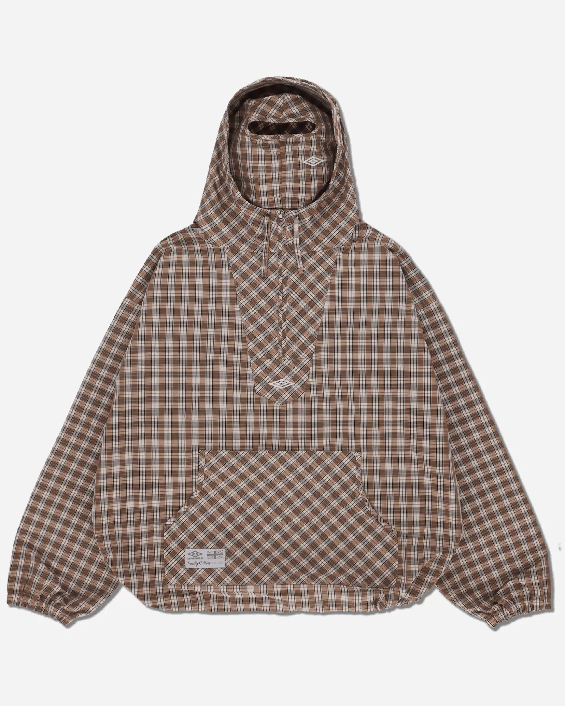Umbro Men's Masked Hood Plaid Overshirt Brown / Beige Shop