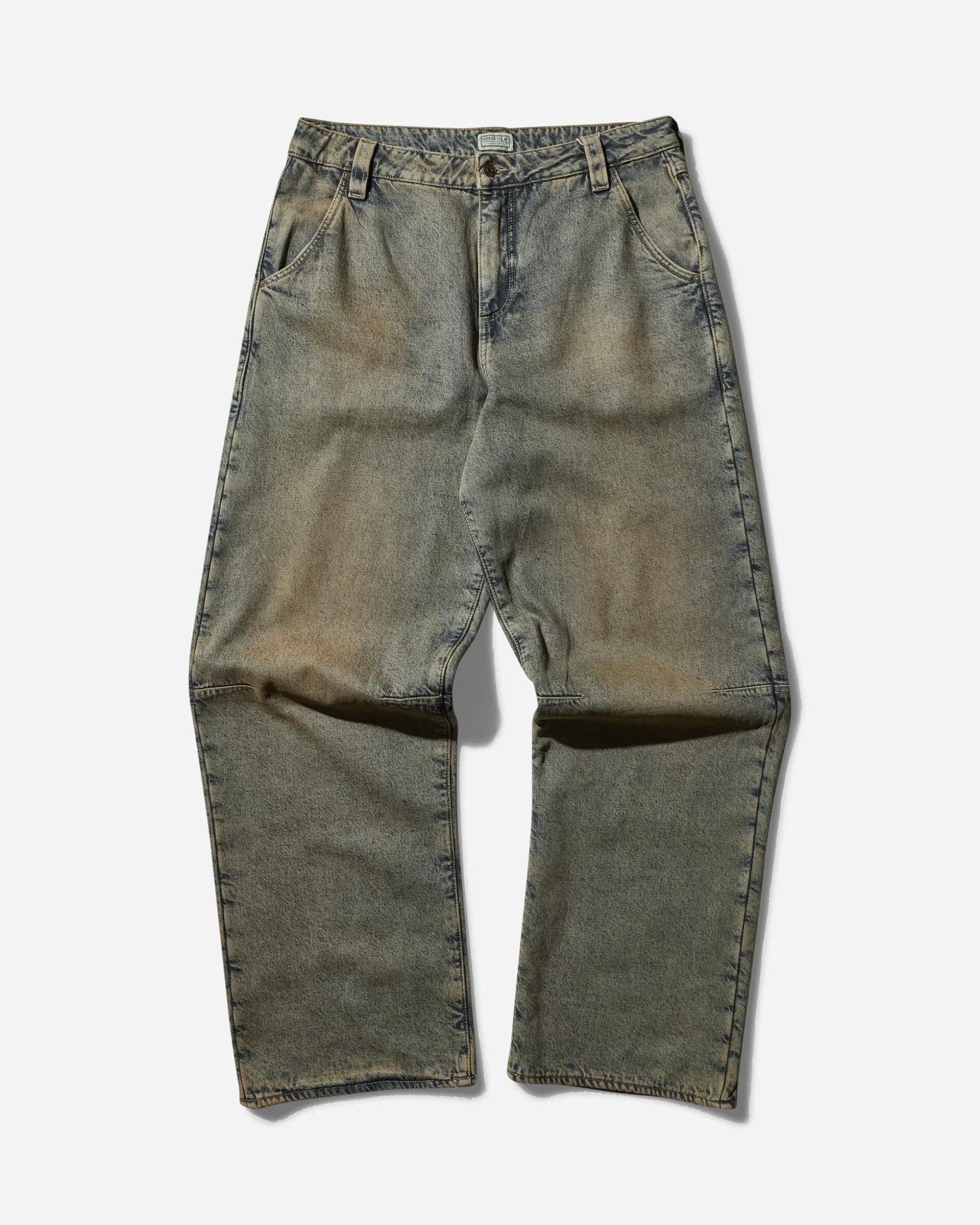 Guess USA Men's Relaxed Flannel Pants Coated Heavy Stone Washed Fashion