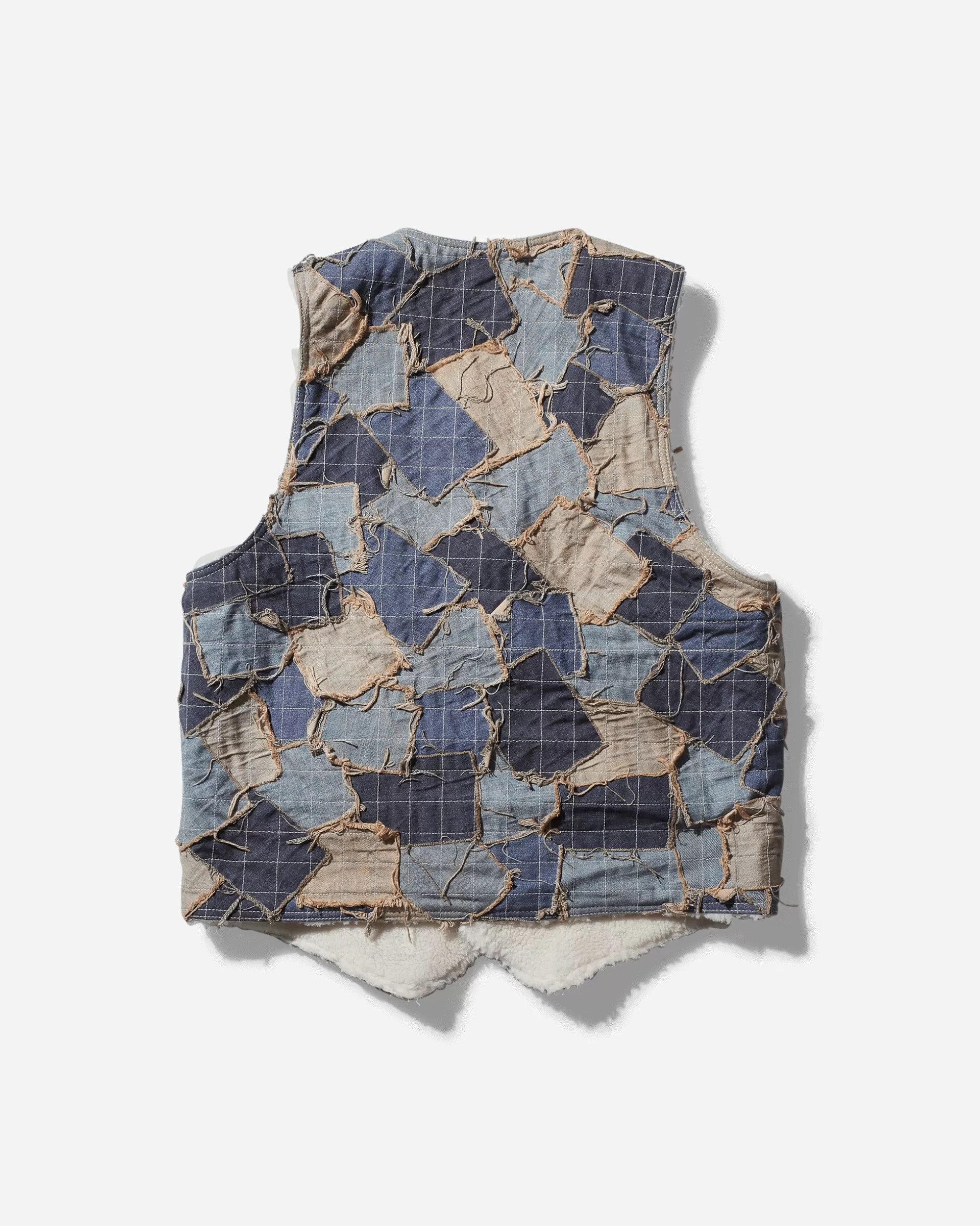 Guess USA Men's Reversible Denim Vest Stained Light Blue Hot