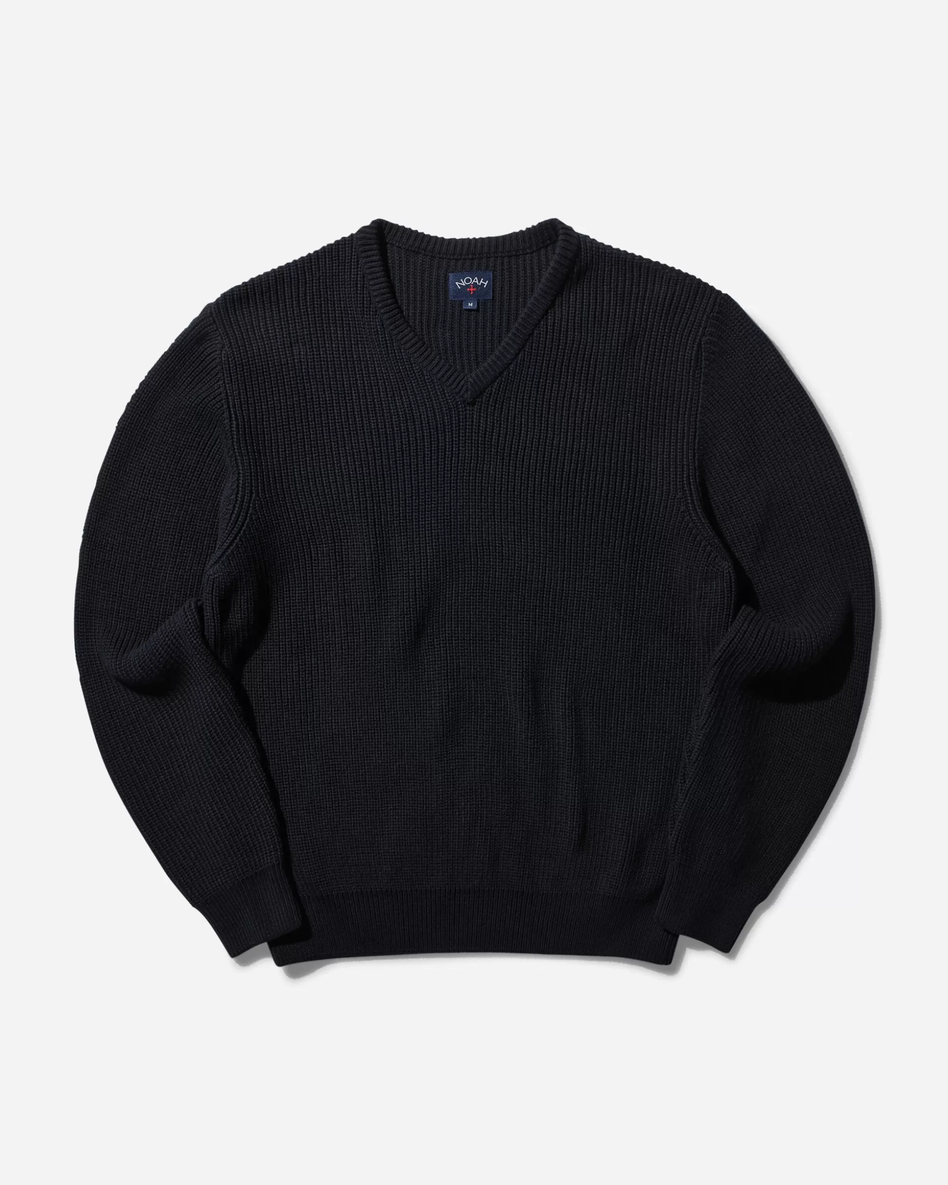 Noah Men's V-Neck Shaker Stitch Sweater Navy Sale