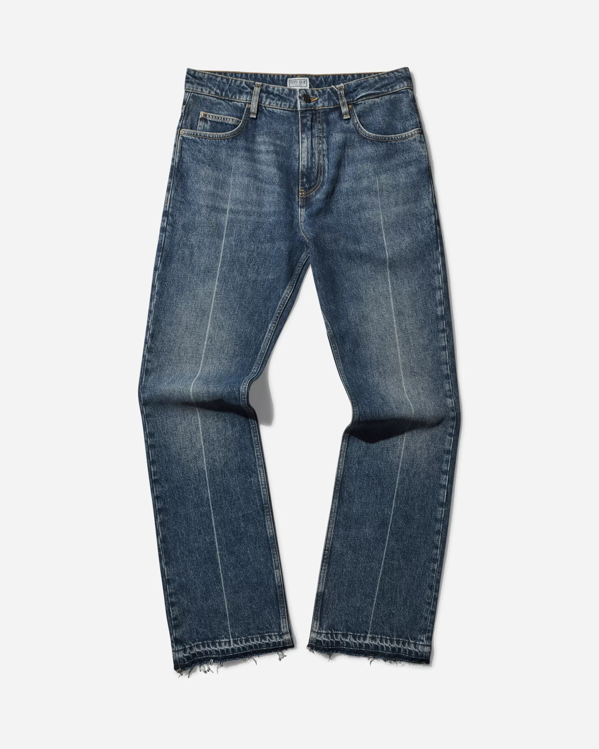 Guess USA Men's Washed Denim Pants Coated Used Indigo Cheap