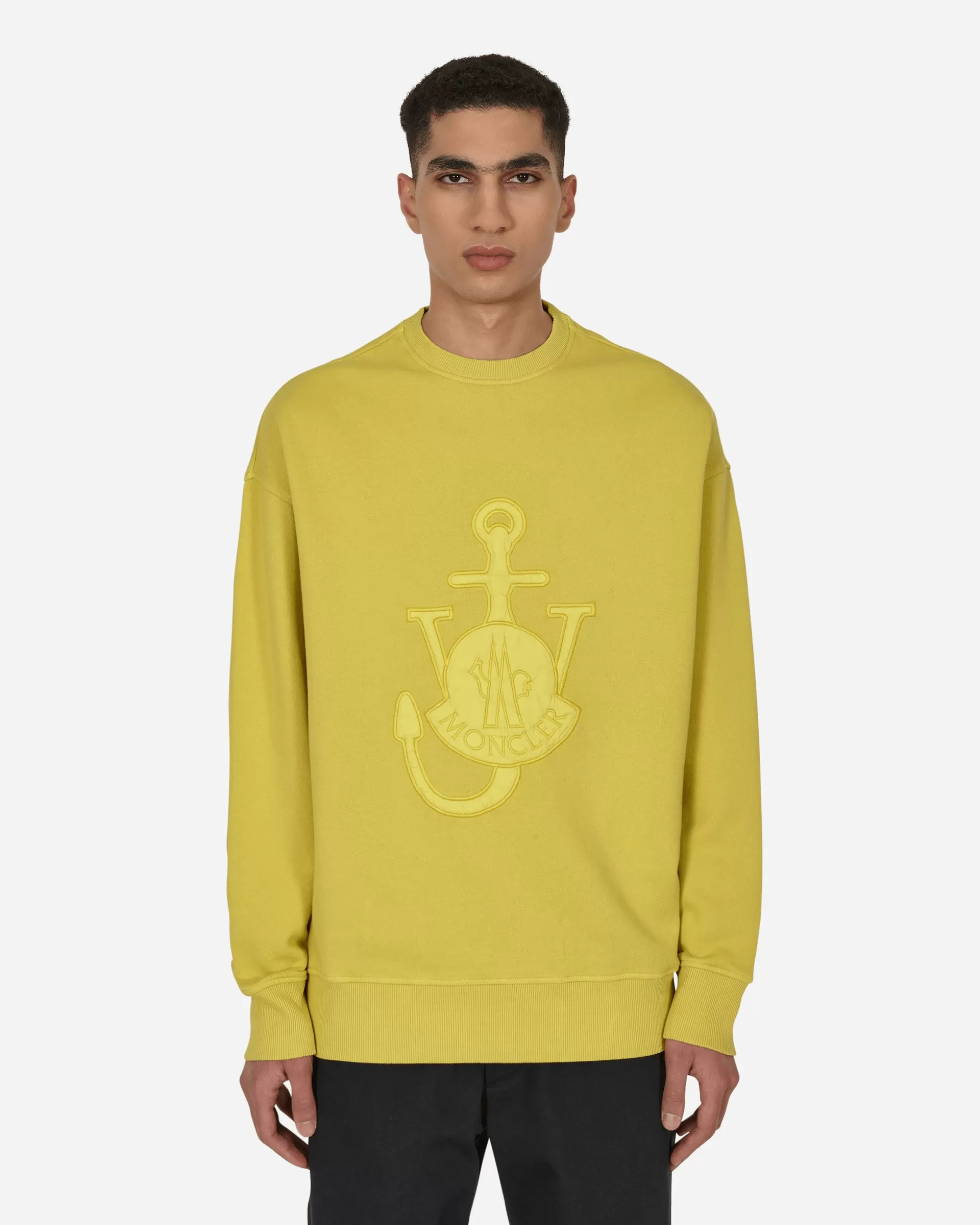 Moncler Genius 1 Moncler JW Anderson Logo Crewneck Sweatshirt Yellow Fashion