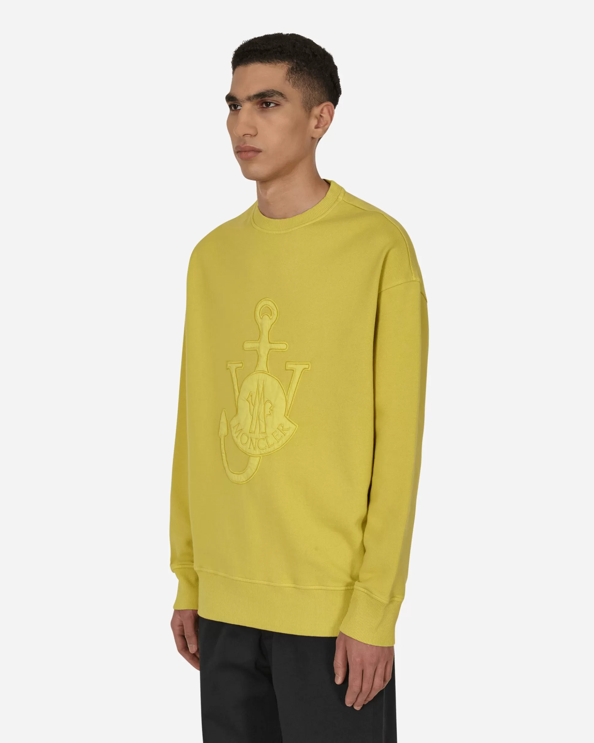 Moncler Genius 1 Moncler JW Anderson Logo Crewneck Sweatshirt Yellow Fashion