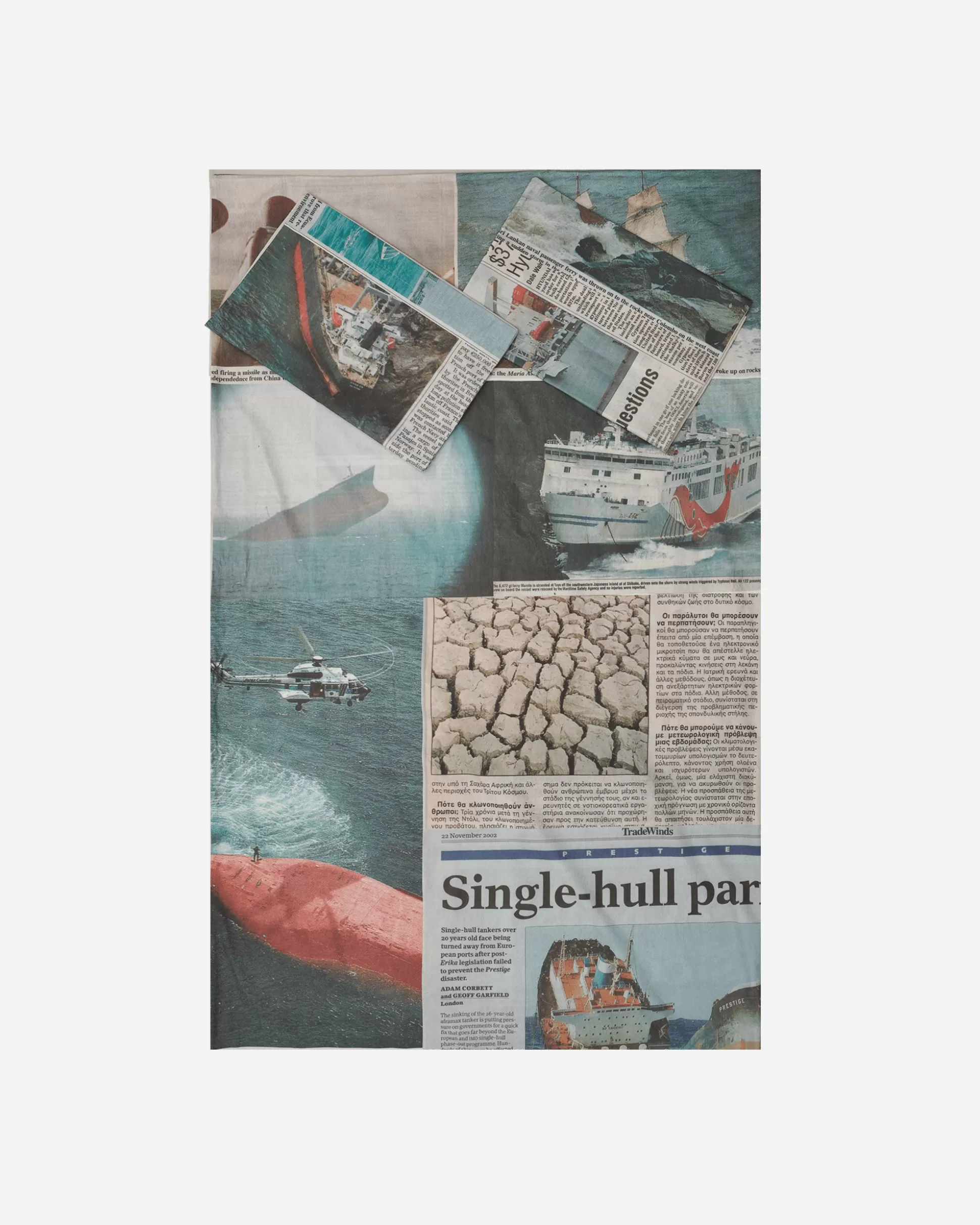 Serapis Newspaper Cut Bedsheets Multicolor New