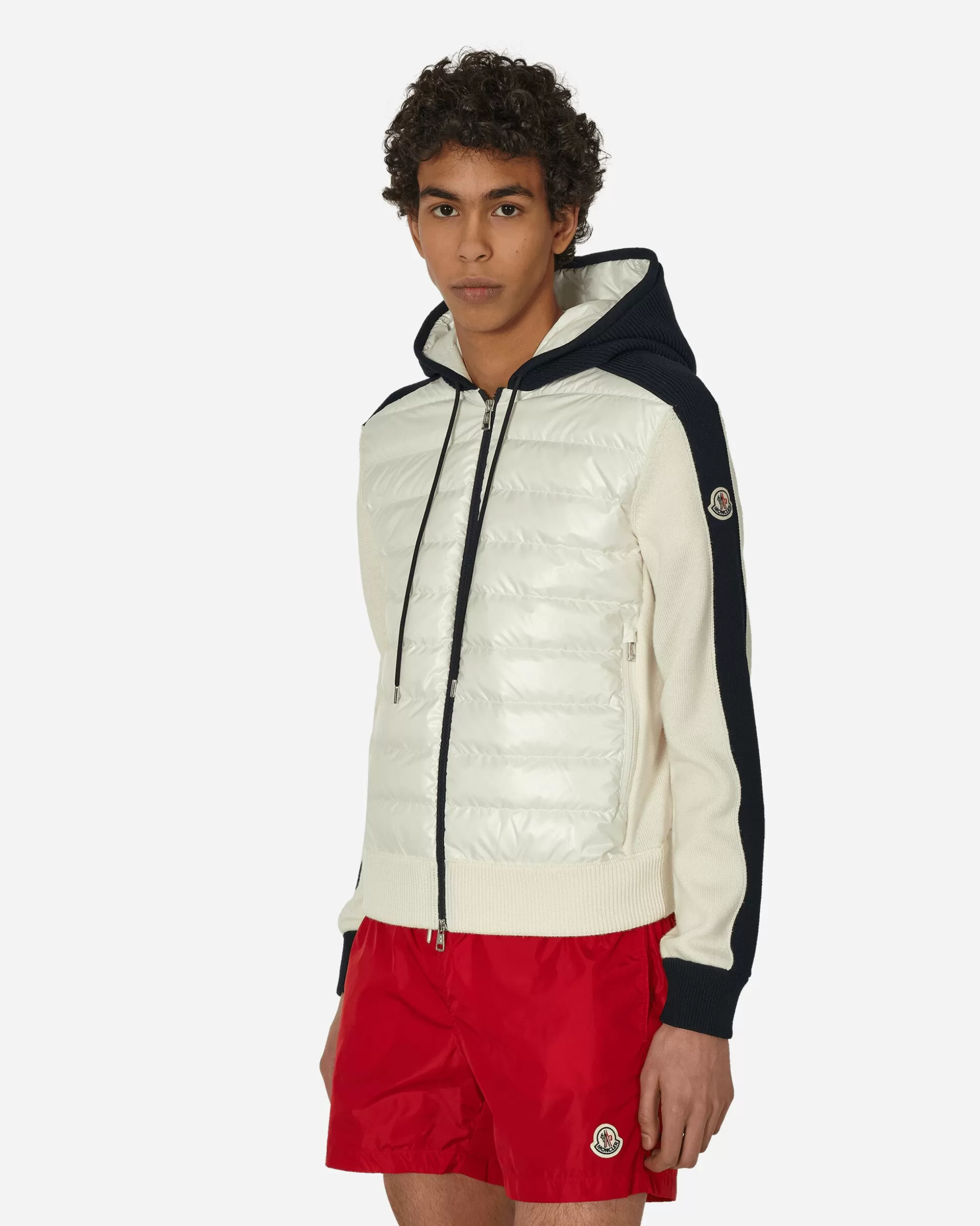 Moncler Padded Wool Hoodie White Best Sale