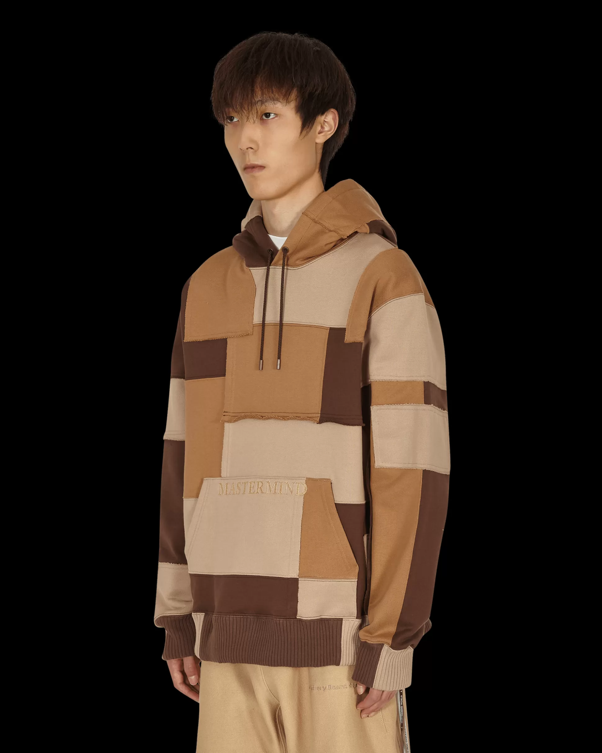 Mastermind World Patchwork Hooded Sweatshirt Brown Best Sale