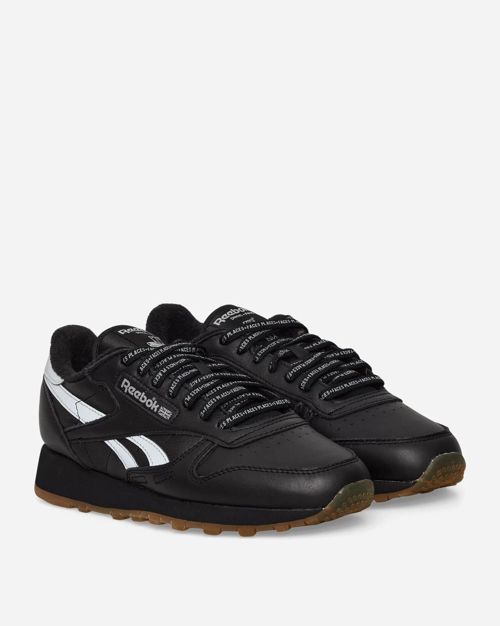 Reebok PLACES+FACES Classic Leather Sneakers Black / Silver Hot