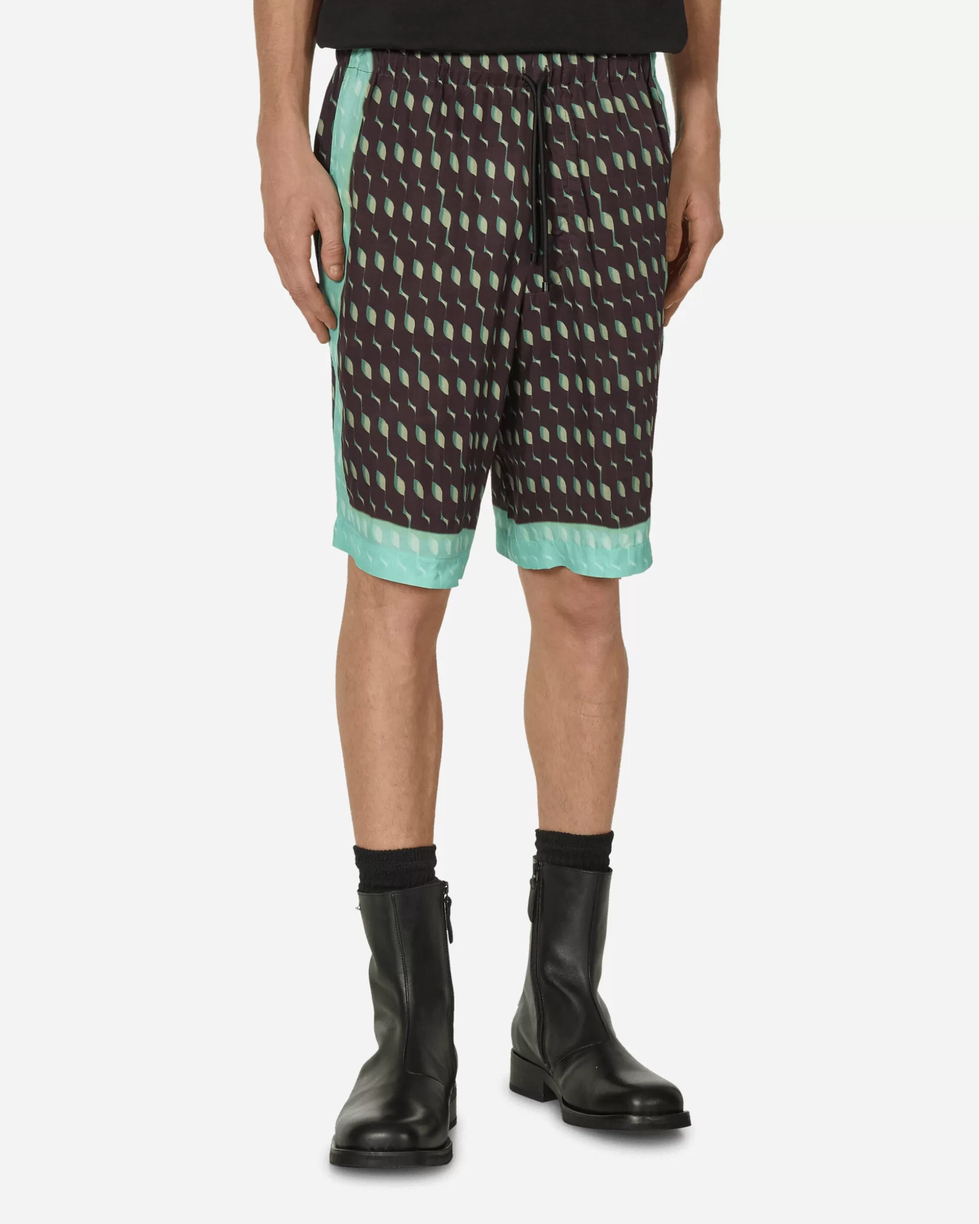 Dries Van Noten Printed Viscose Shorts Brown New