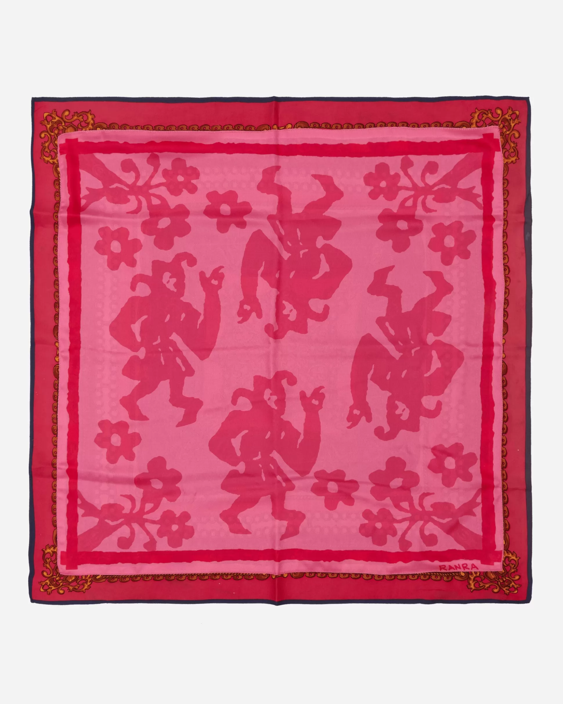 RANRA Silk Bandana Pink New