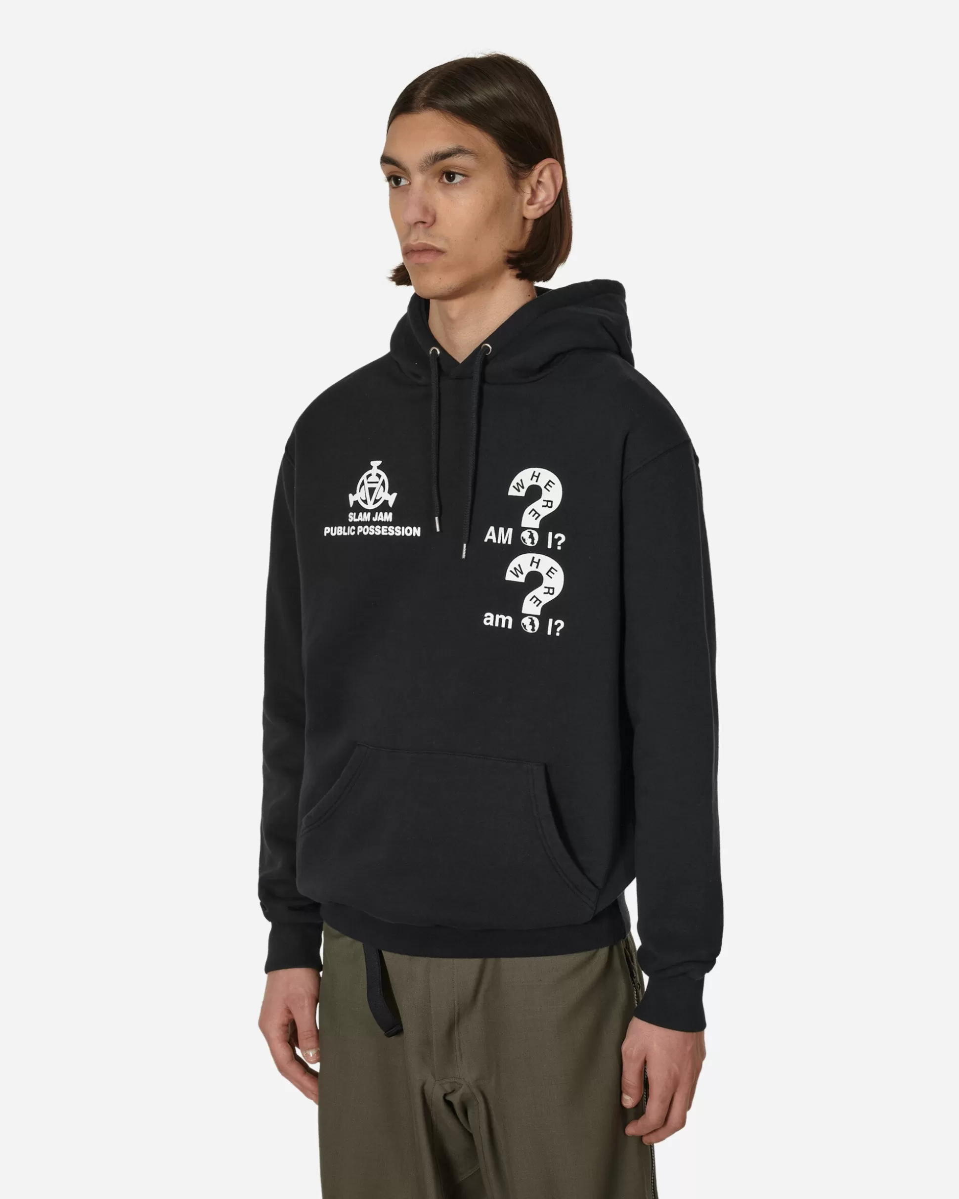 Public Possession Slam Jam Where Am I Hooded Sweatshirt Black Discount