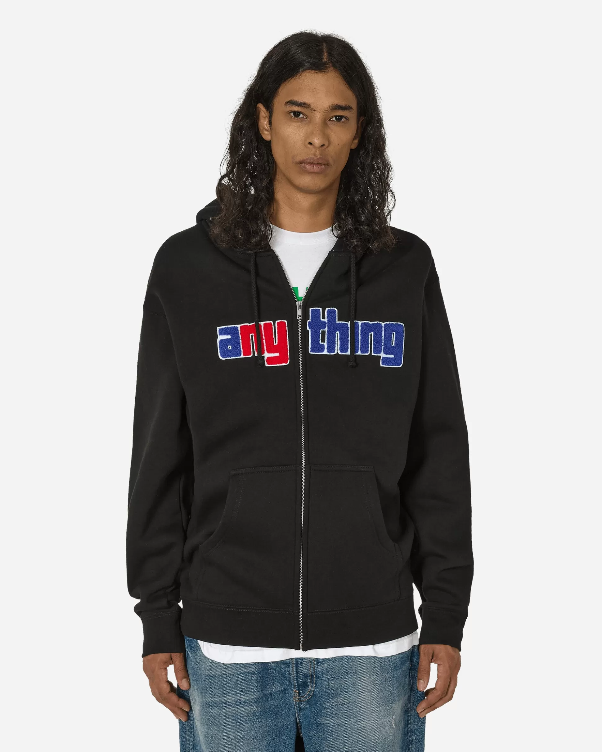 aNYthing Speedball Logo Zip-Up Hoodie Black Fashion