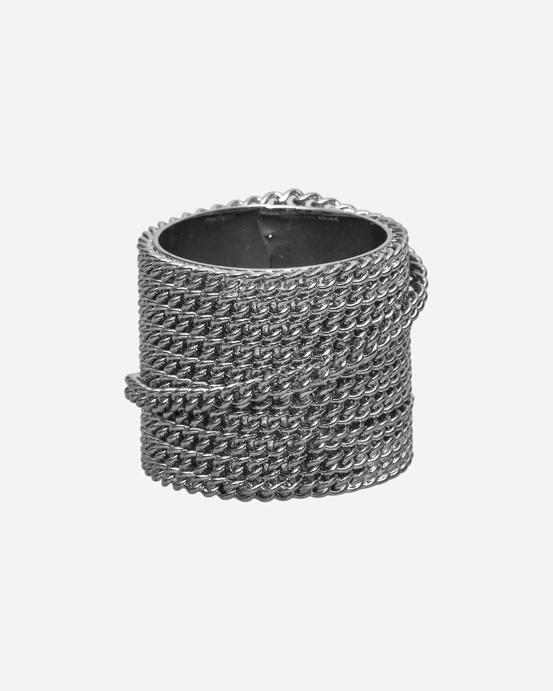 Dries Van Noten Stacked Chain Ring Antic Silver Discount
