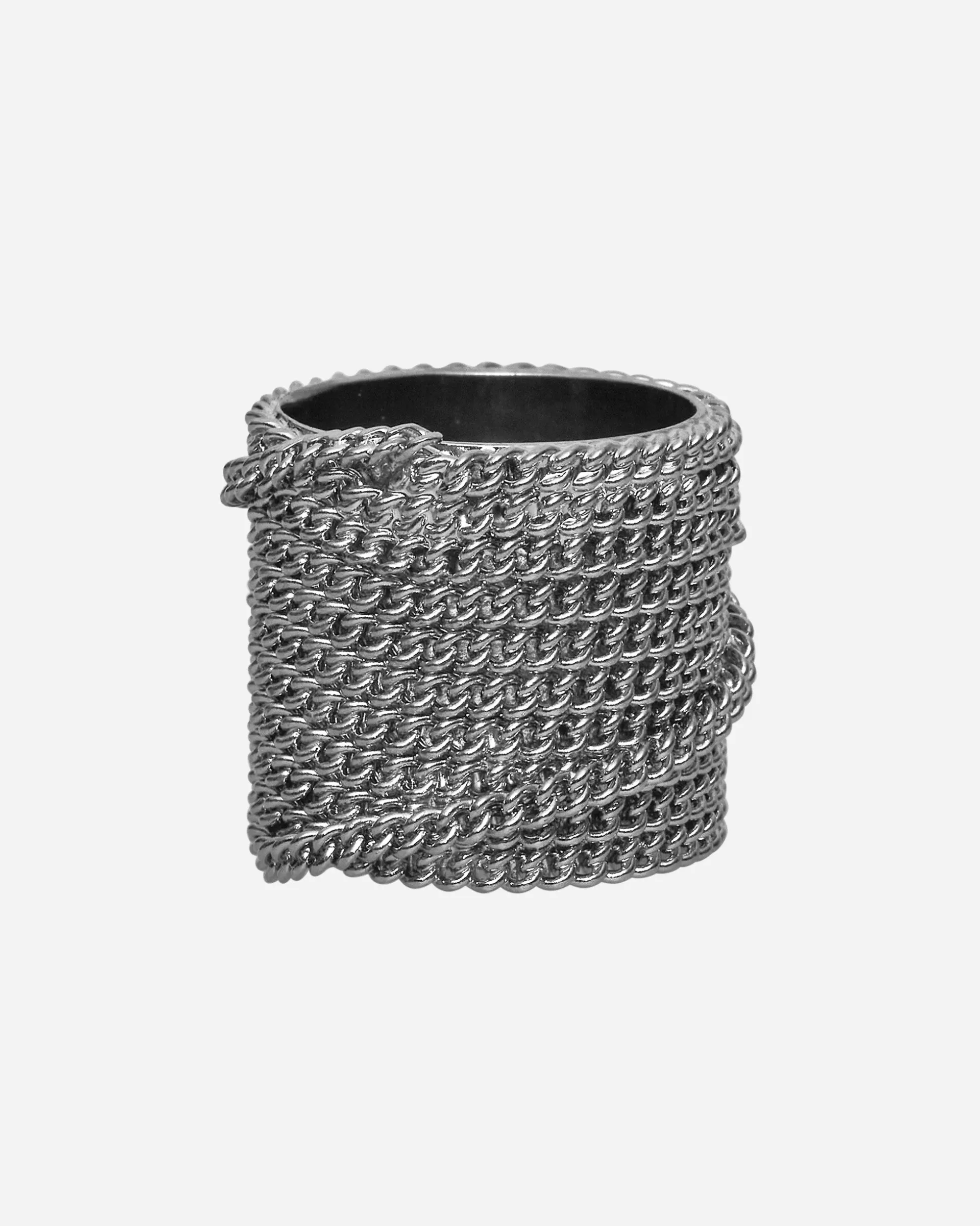 Dries Van Noten Stacked Chain Ring Antic Silver Discount