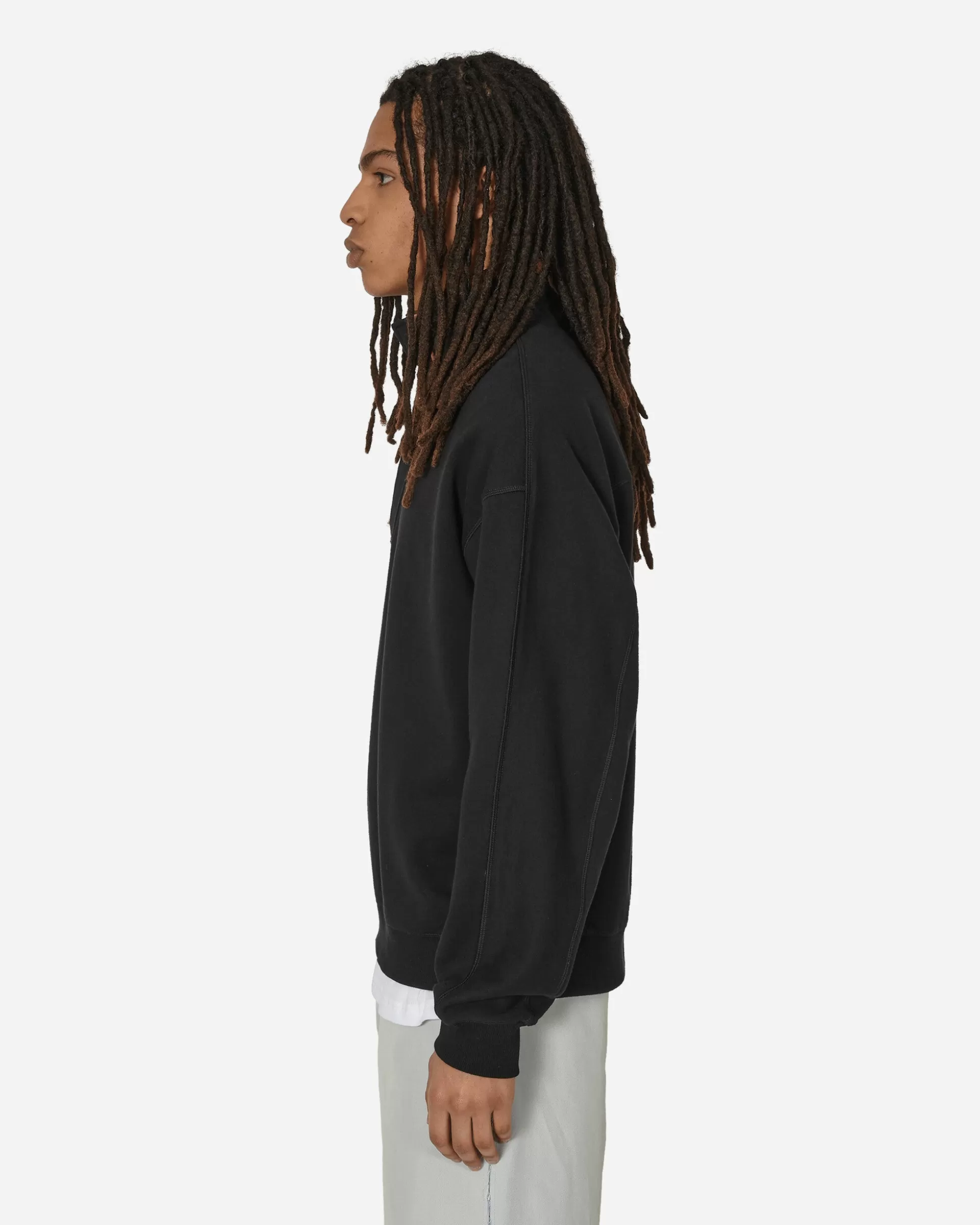 Unaffected Stand Collar Half Zip Sweatshirt Black Clearance