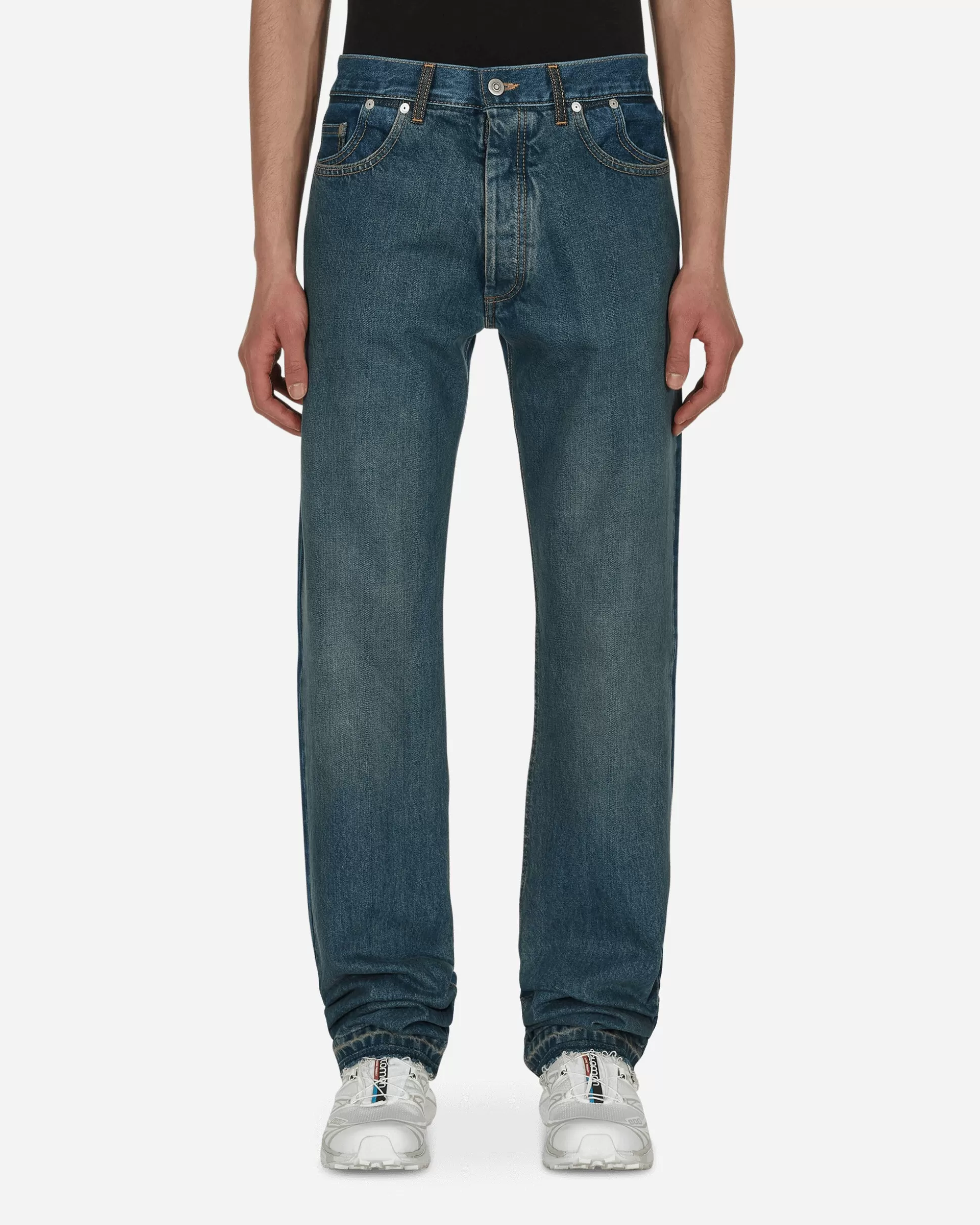 Maison Margiela Straight-Leg Faded Denim Pants Blue Clearance