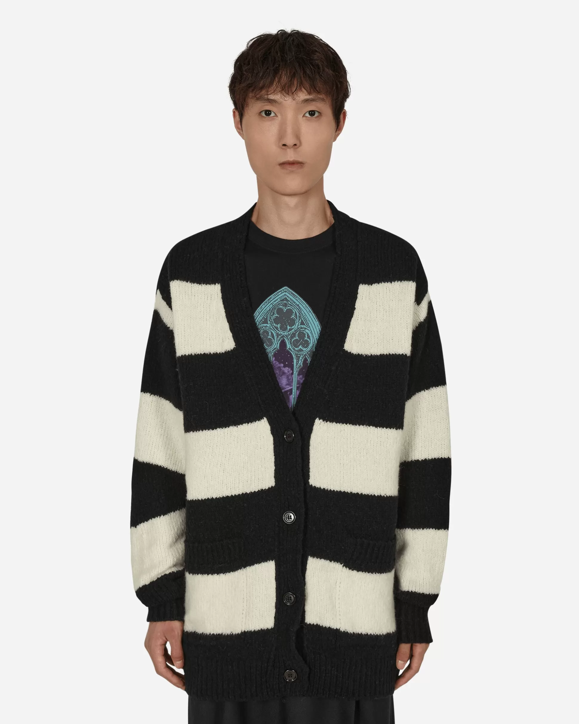 Dries Van Noten Striped Cardigan Black Shop