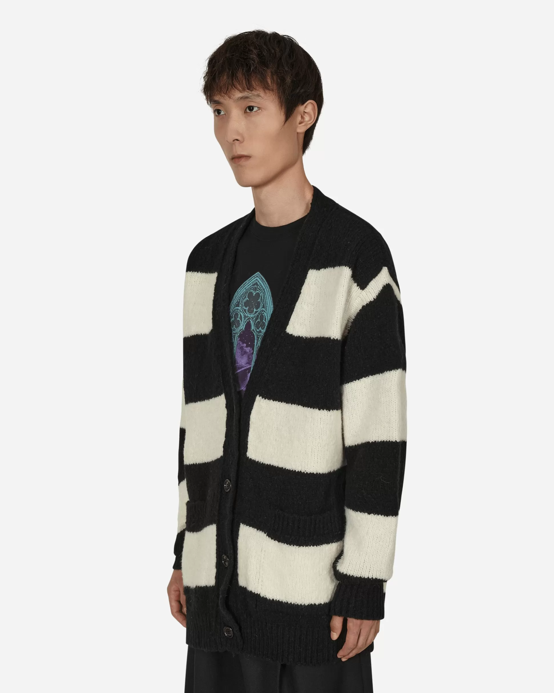 Dries Van Noten Striped Cardigan Black Shop
