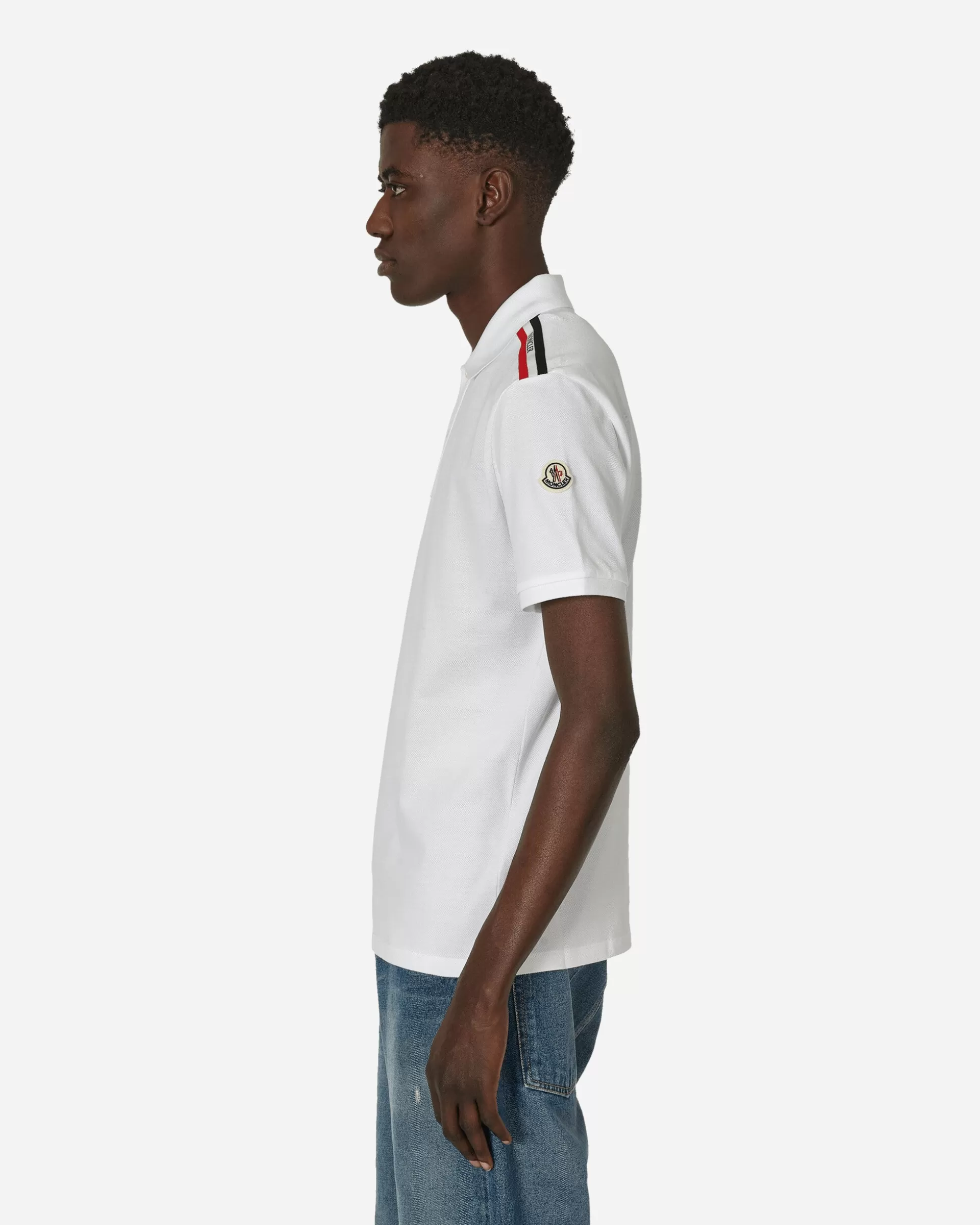 Moncler Striped Polo Shirt White Store