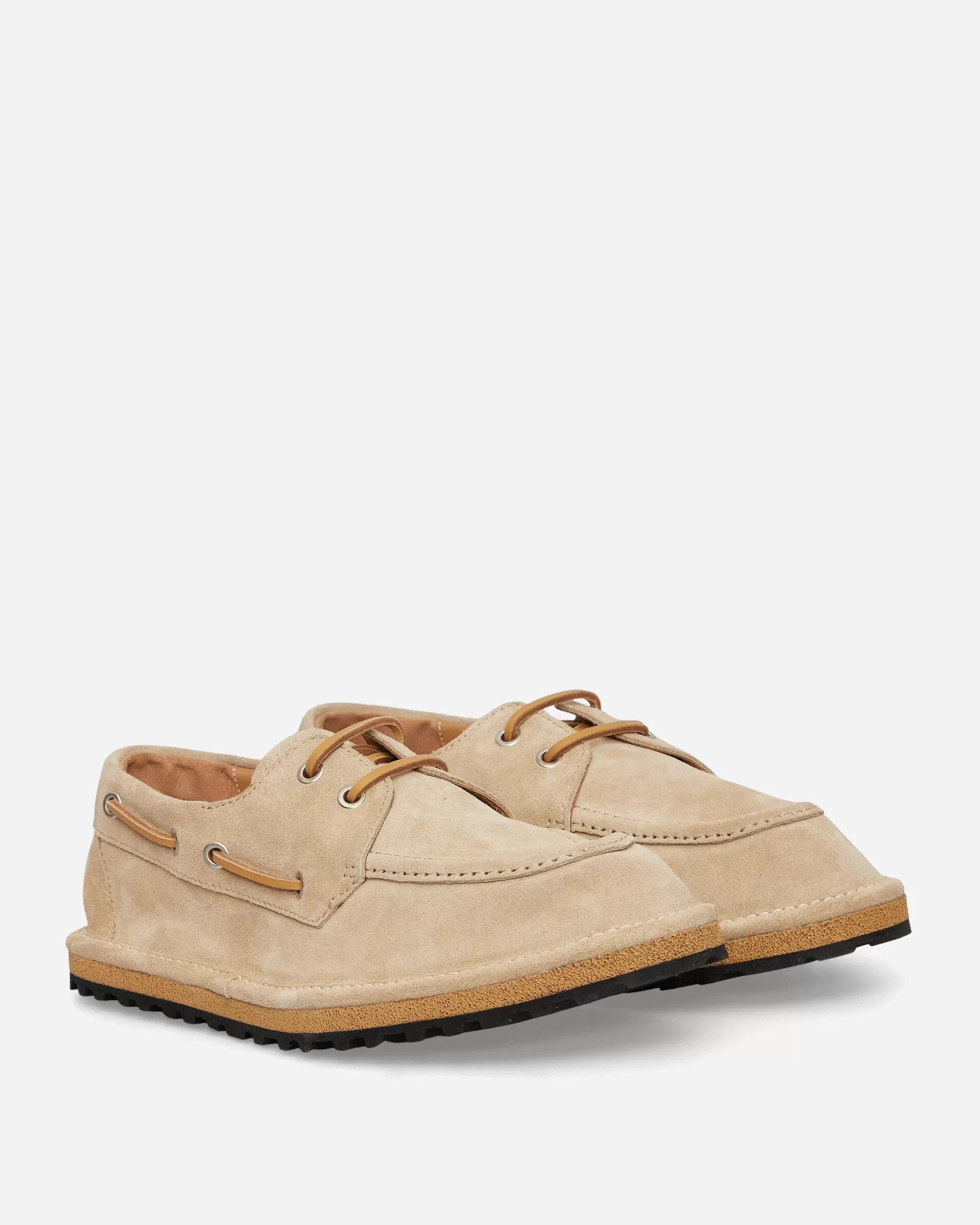 Dries Van Noten Suede Boat Shoes Beige Discount