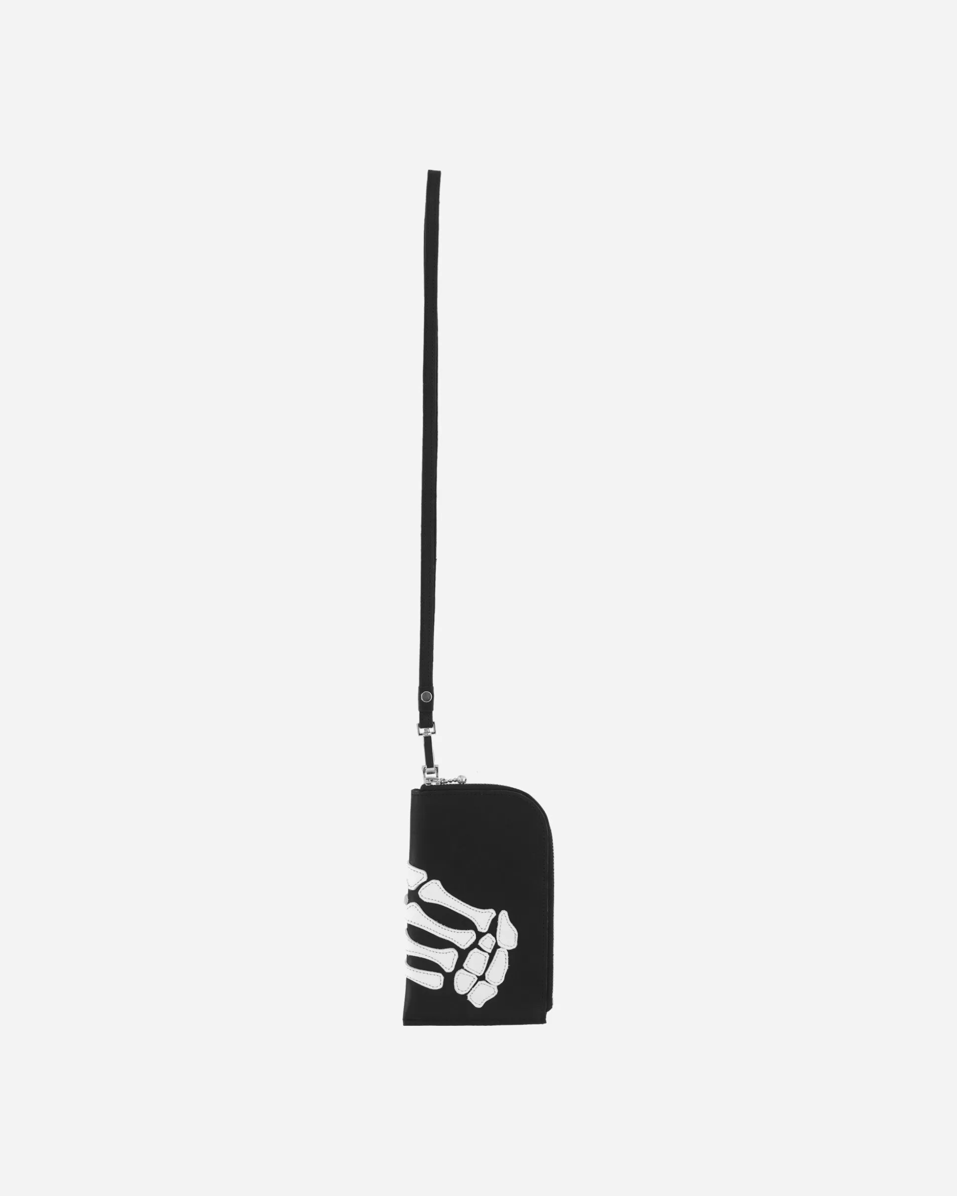 KAPITAL Thumb-Up Bone Hand Zip Neck Pouch Black Discount