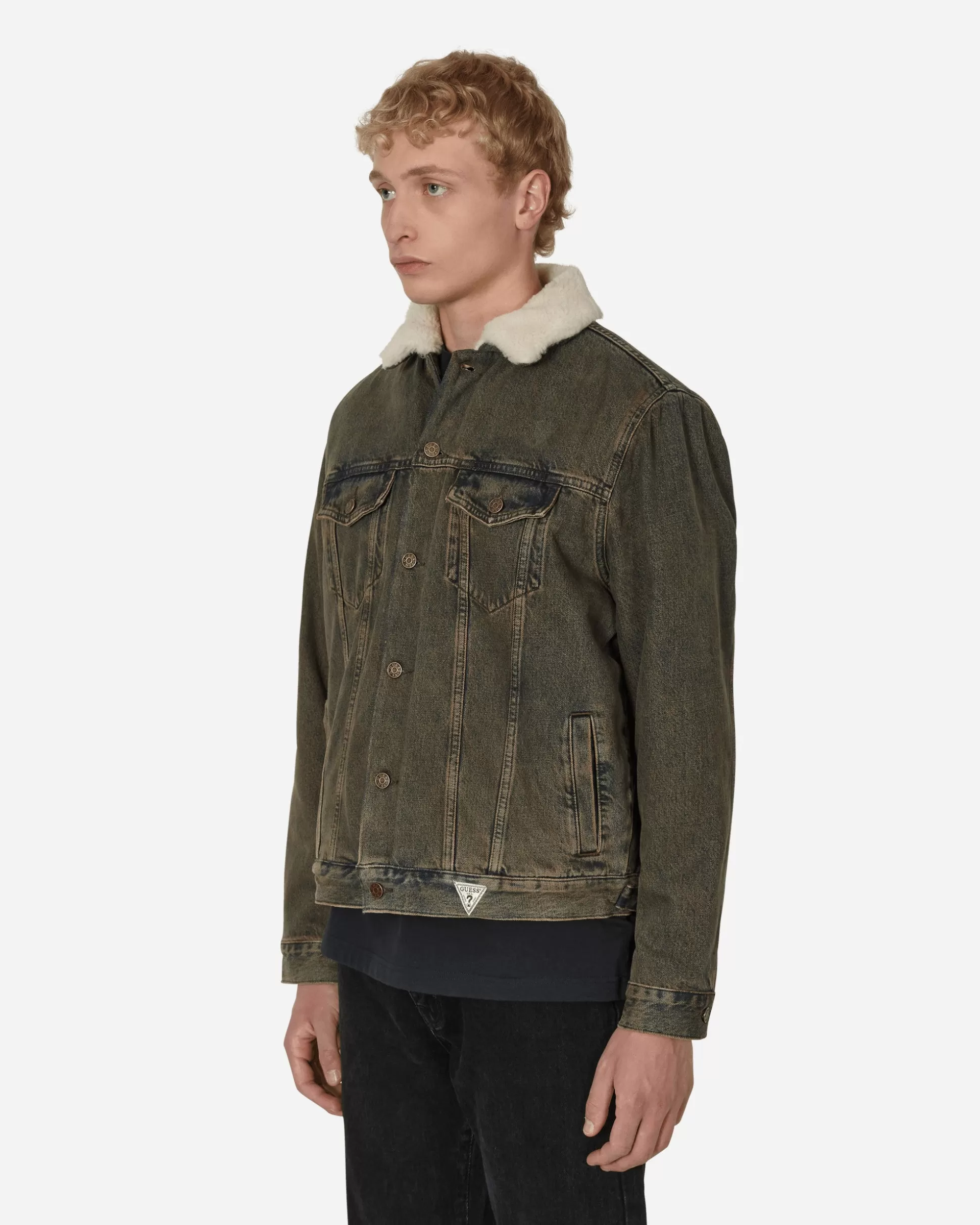 Guess USA Tinted Sherpa Jacket Brown Store