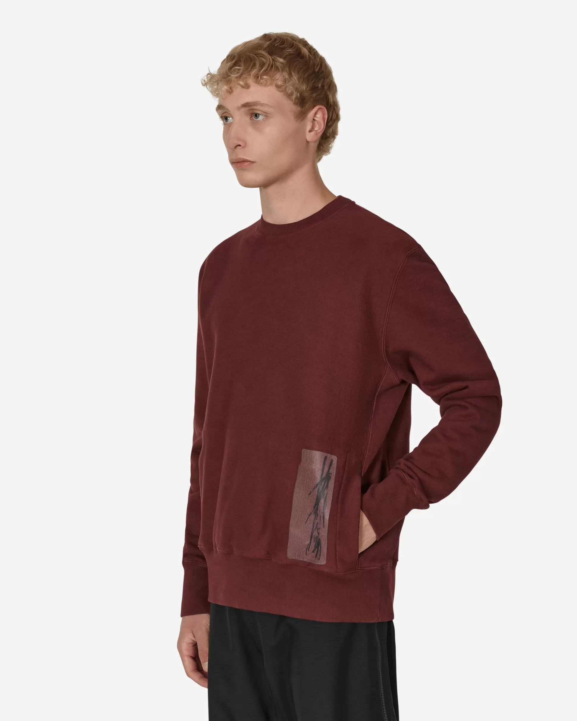 GR10K Transcript Stoarage Unbrushed Crewneck Sweatshirt Red New