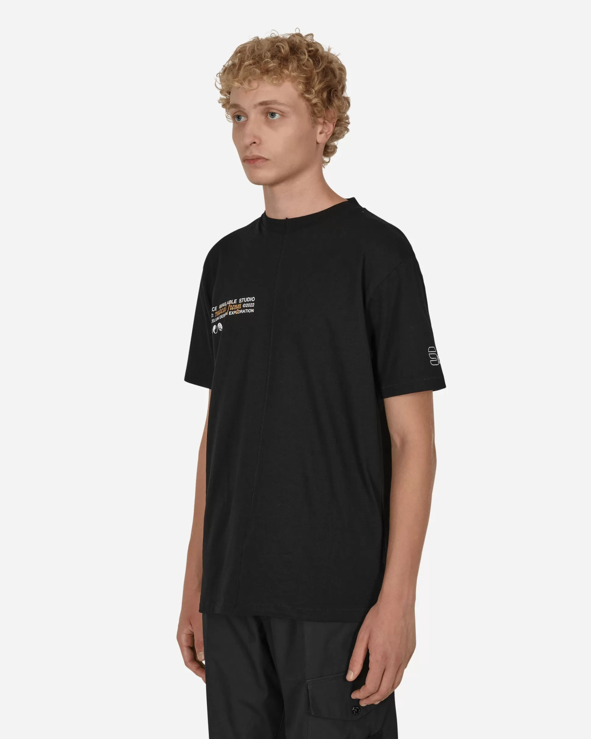 Space Available Upcycled Case Study T-Shirt Black Cheap