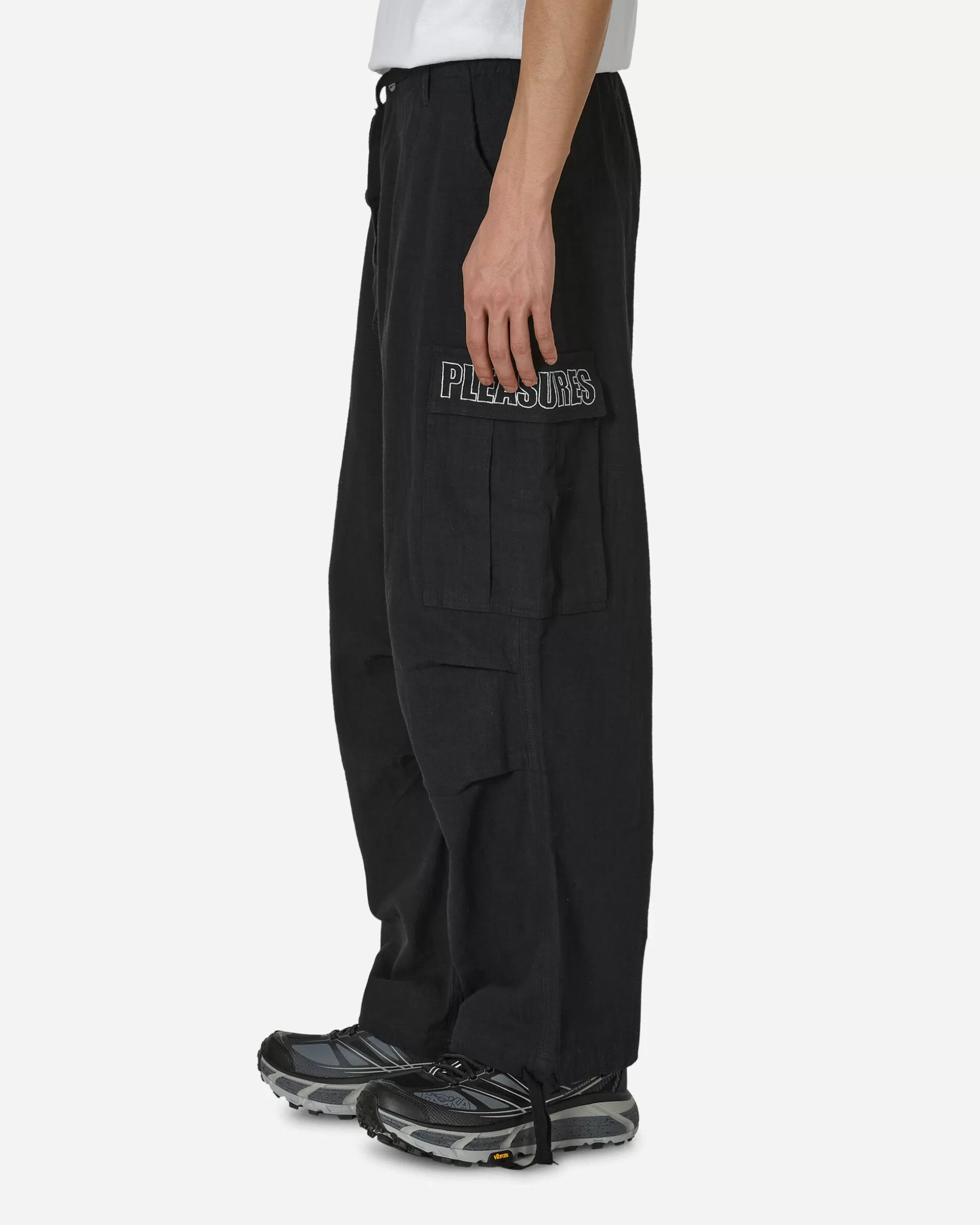 Pleasures Visitor Wide Cargo Pants Black Shop