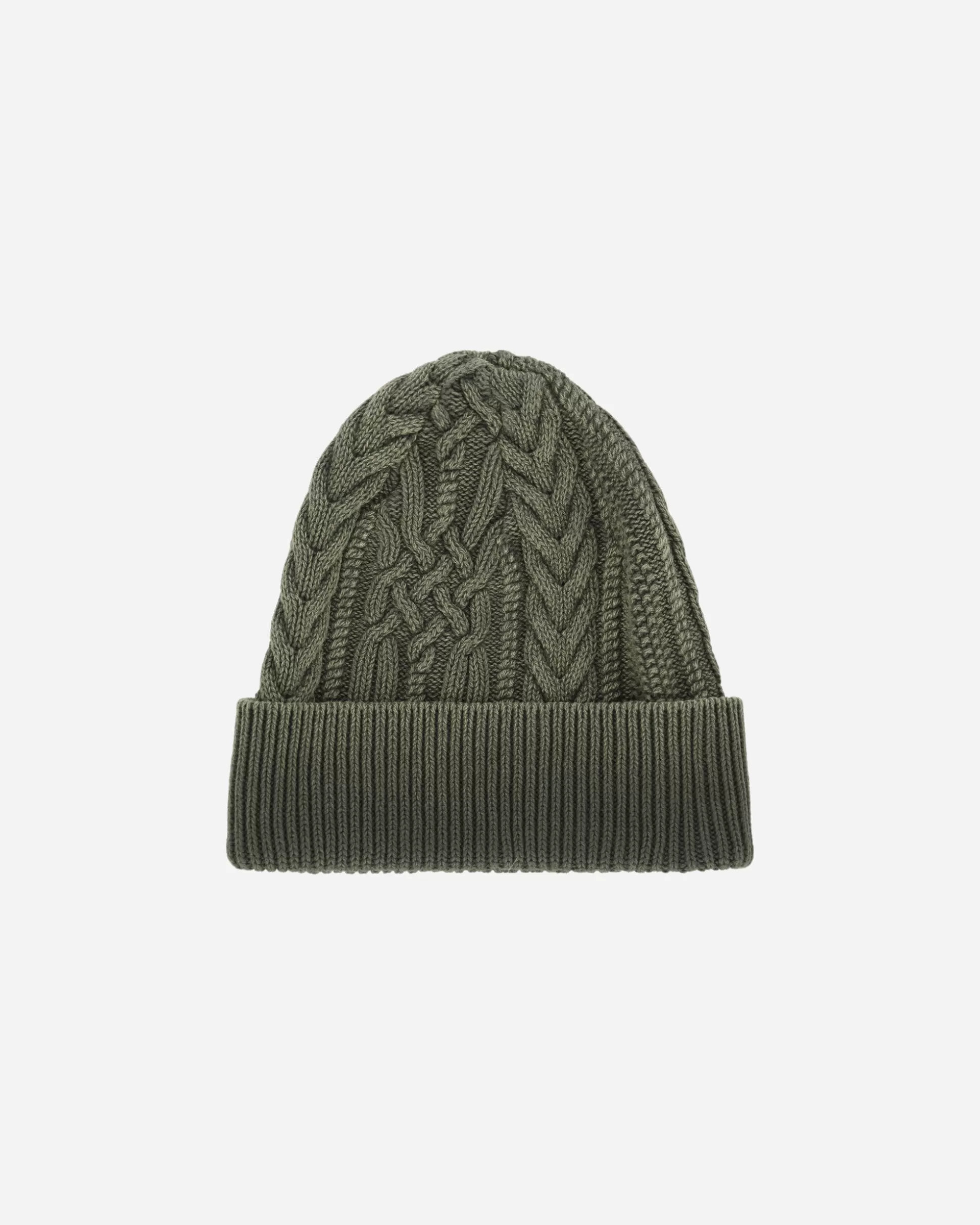 Neighborhood Washed Cable Beanie Olive Drab Flash Sale