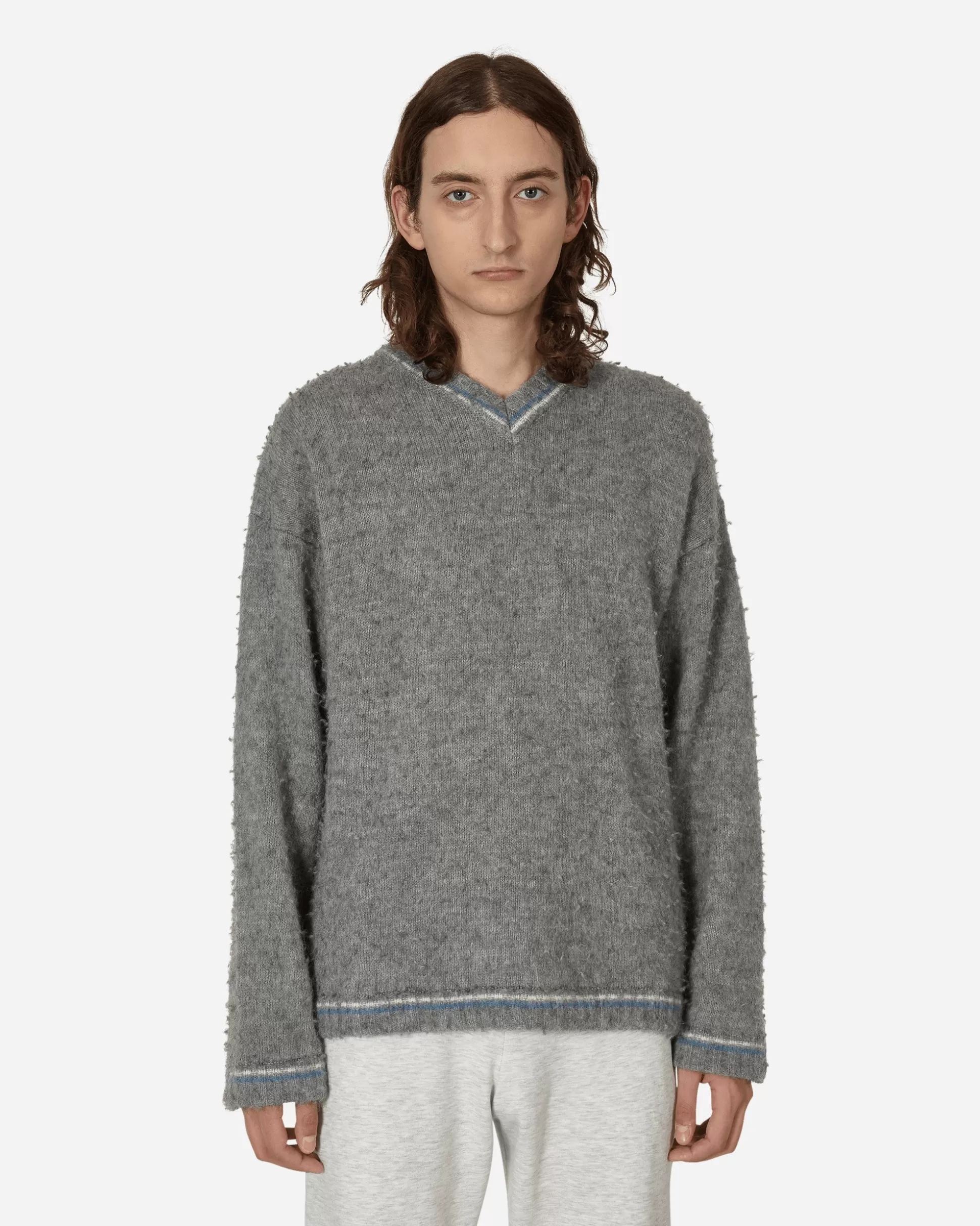 ERL Washed V-Neck Sweater Grey Best