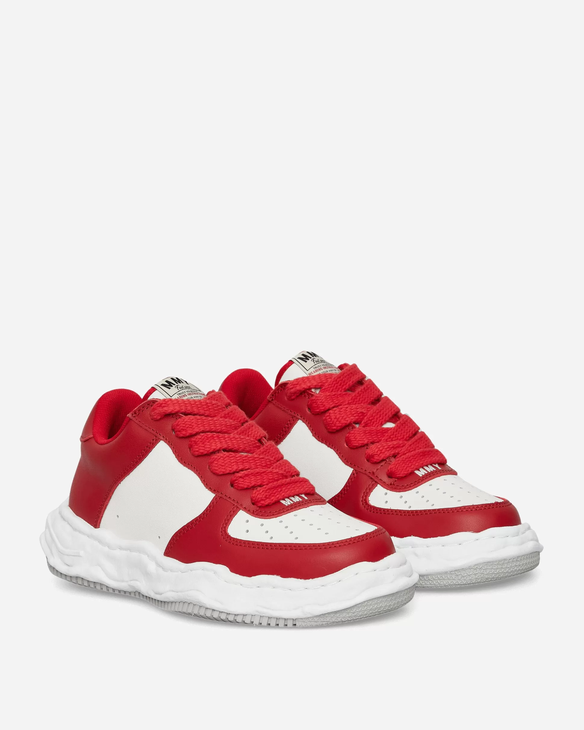 Maison MIHARA YASUHIRO Wayne OG Sole Cow Leather Low Sneakers Red / White Flash Sale