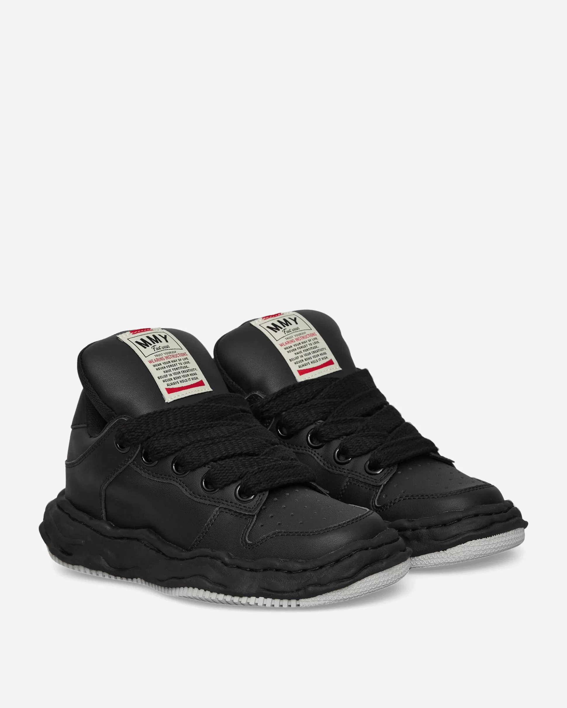 Maison MIHARA YASUHIRO Wayne Puffer OG Sole Leather Low Sneakers Black Hot
