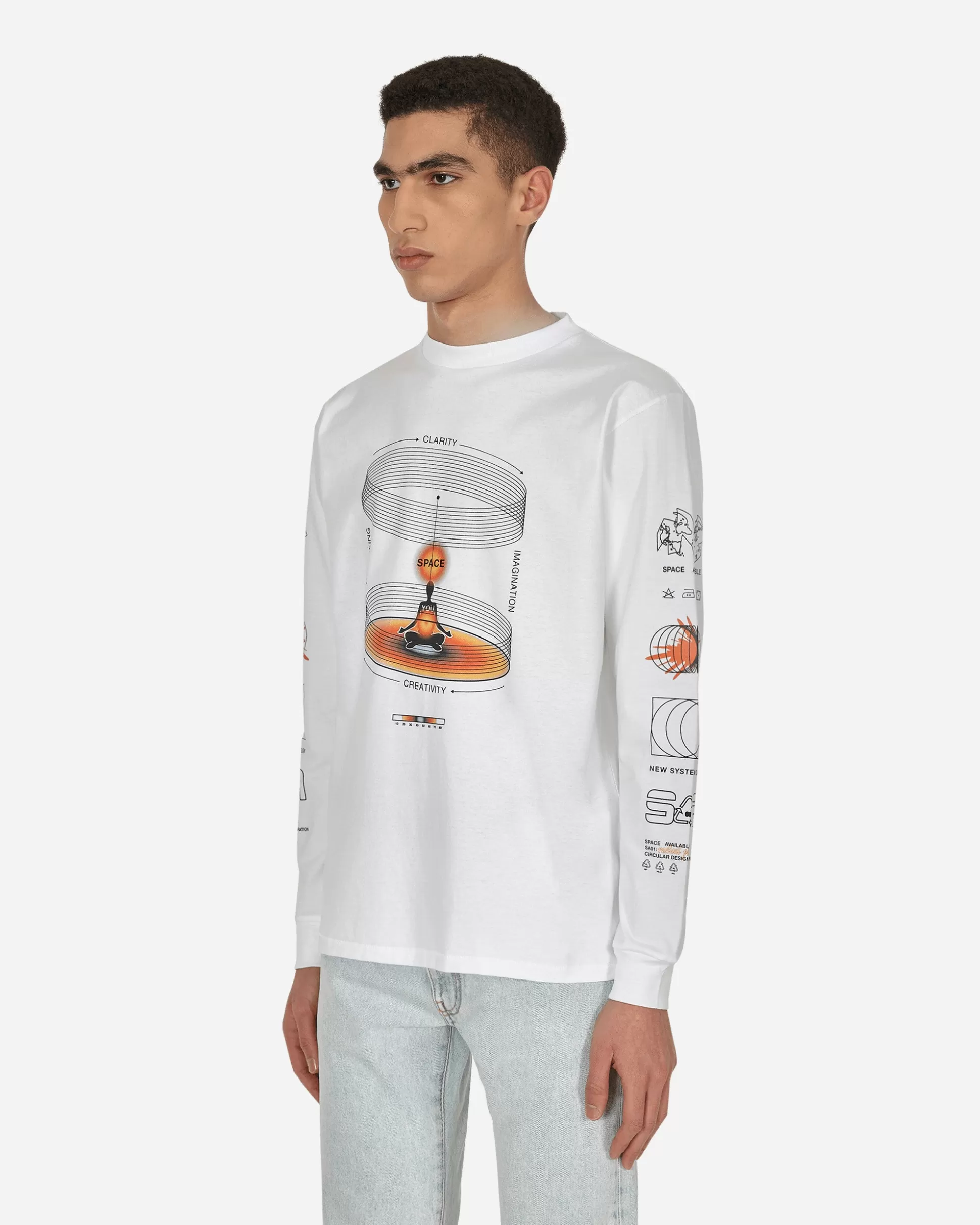 Space Available Whole Being Longsleeve T-Shirt White Cheap